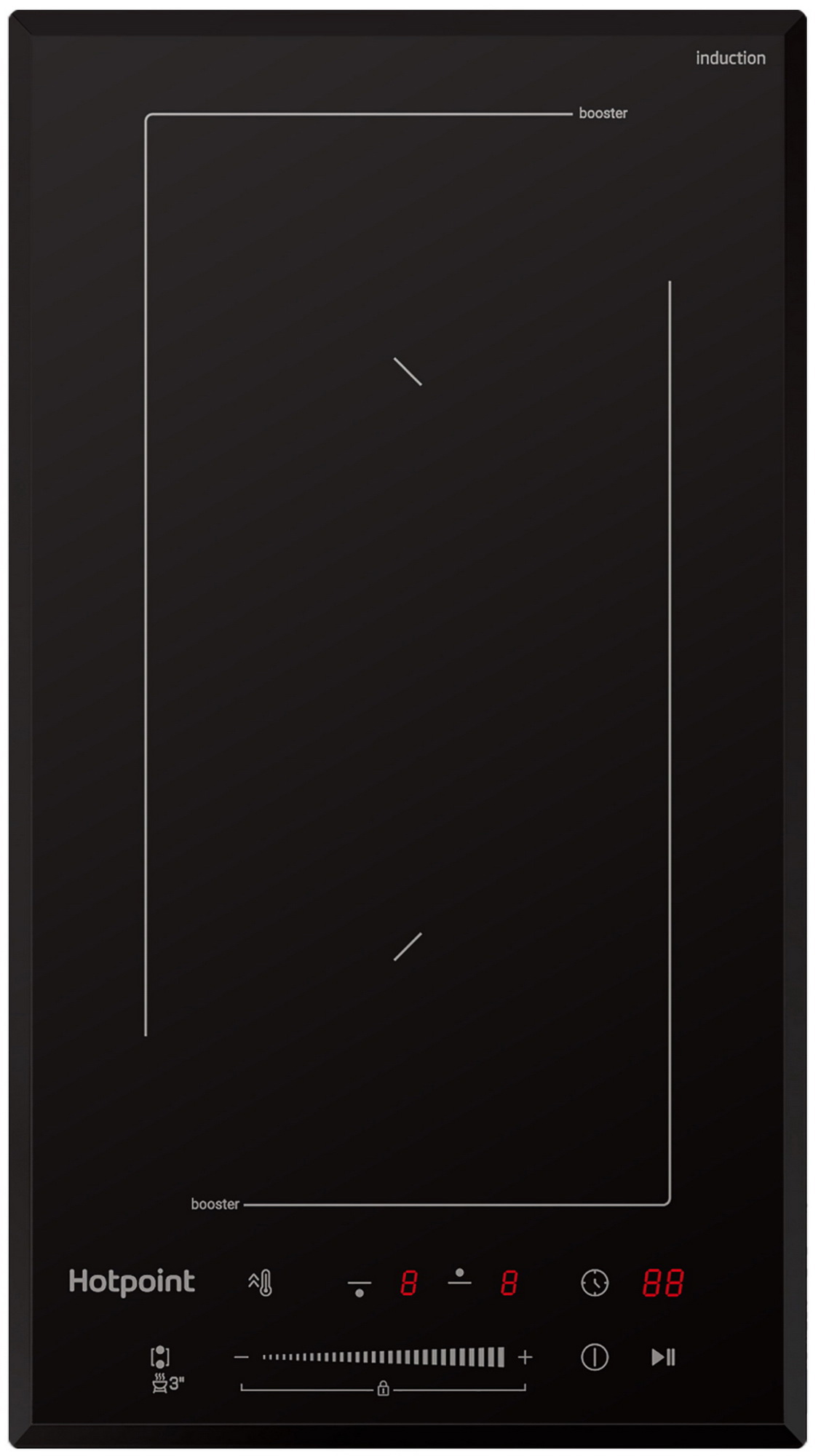 Изображение товара Электрическая индукционная варочная панель Hotpoint HS 1430 BA 28.8 см 2 конфорки черный