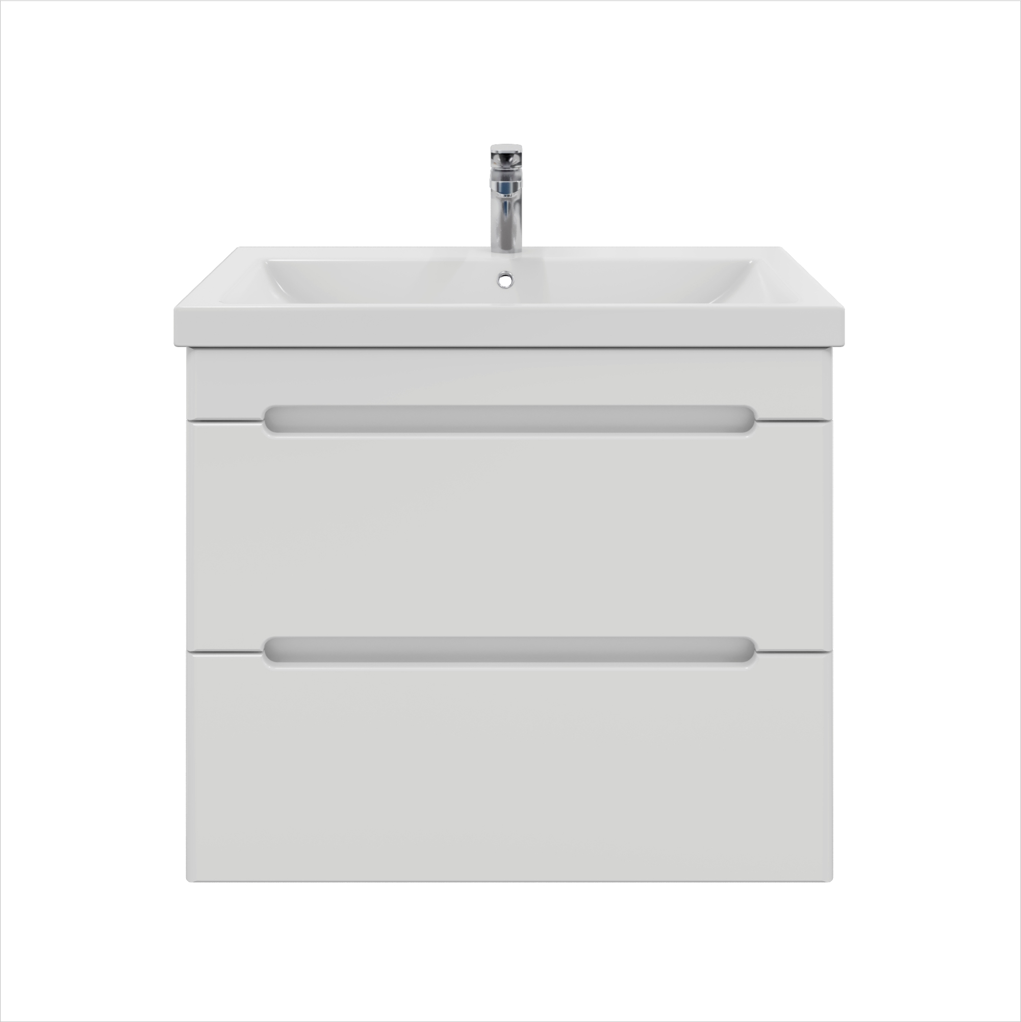 Изображение товара Тумба RUVANN Brava с раковиной Como 80, белая, подвесная 81.5x57.5 см