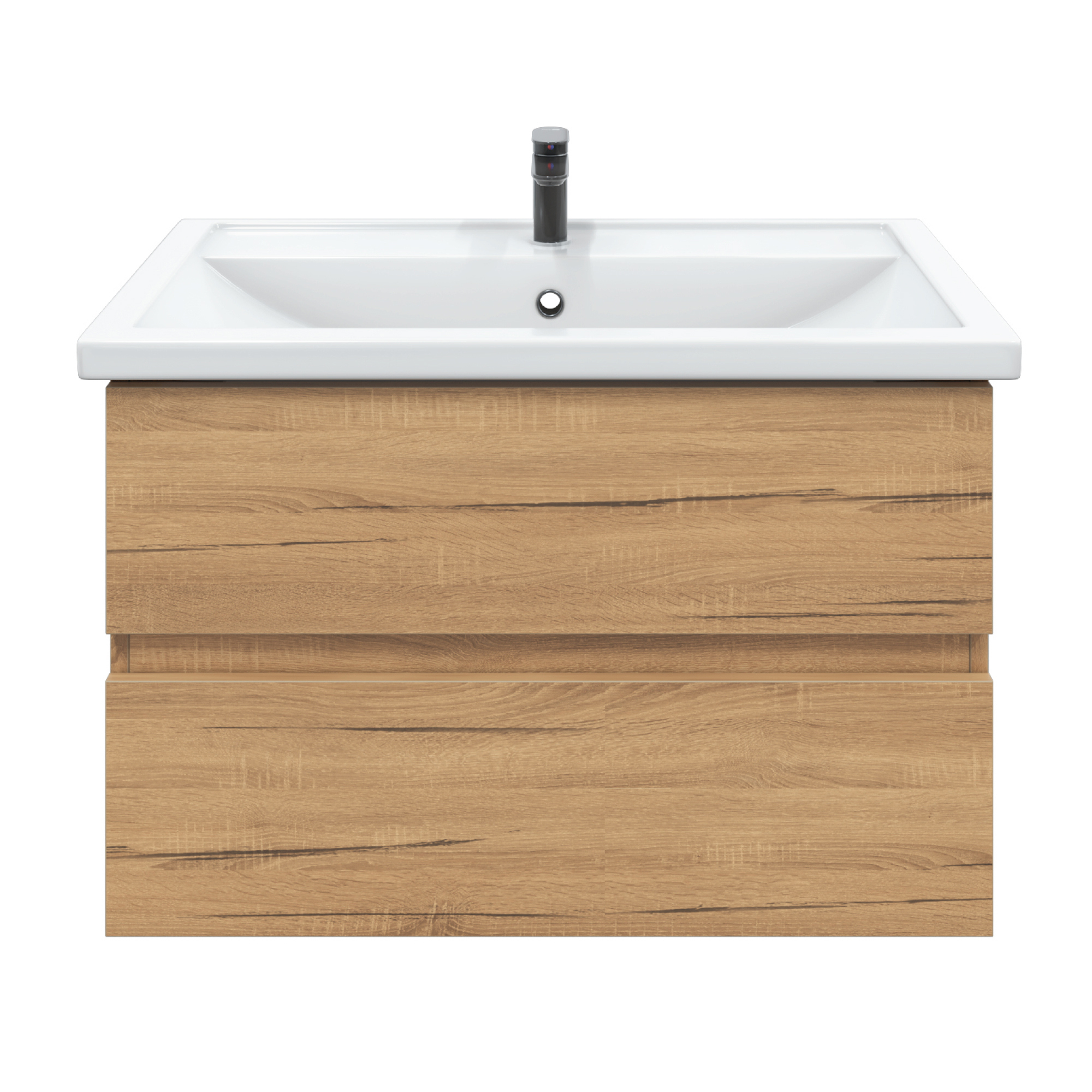 Изображение товара Тумба с раковиной RUVANN DREVA 80 подвесная коричневая вместительная