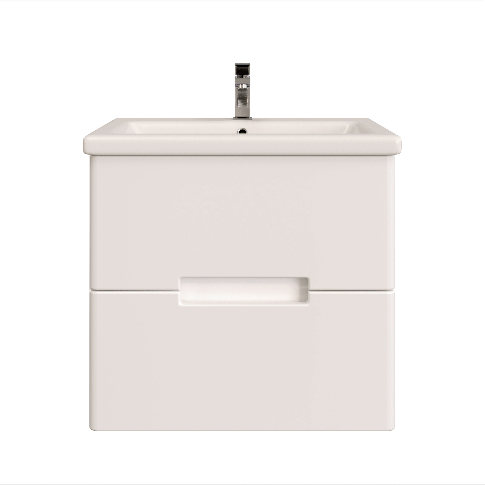 Изображение товара Тумба с раковиной Ruvann KANI 60 белая, подвесная, из ЛДСП и МДФ