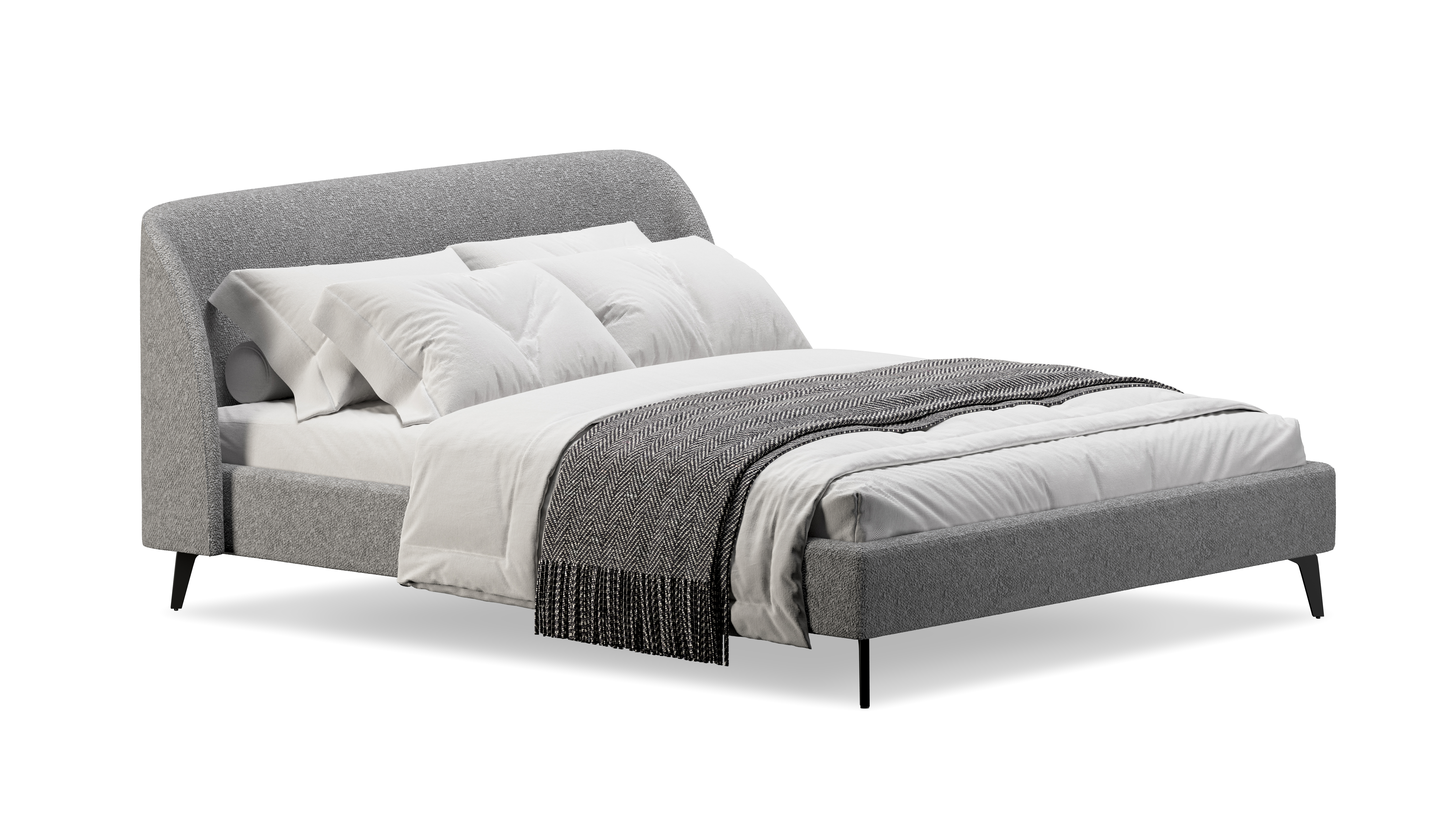 Изображение товара Кровать Мebelroom Мосс 200x200 см стиль лофт цвет серый пластиковые ножки