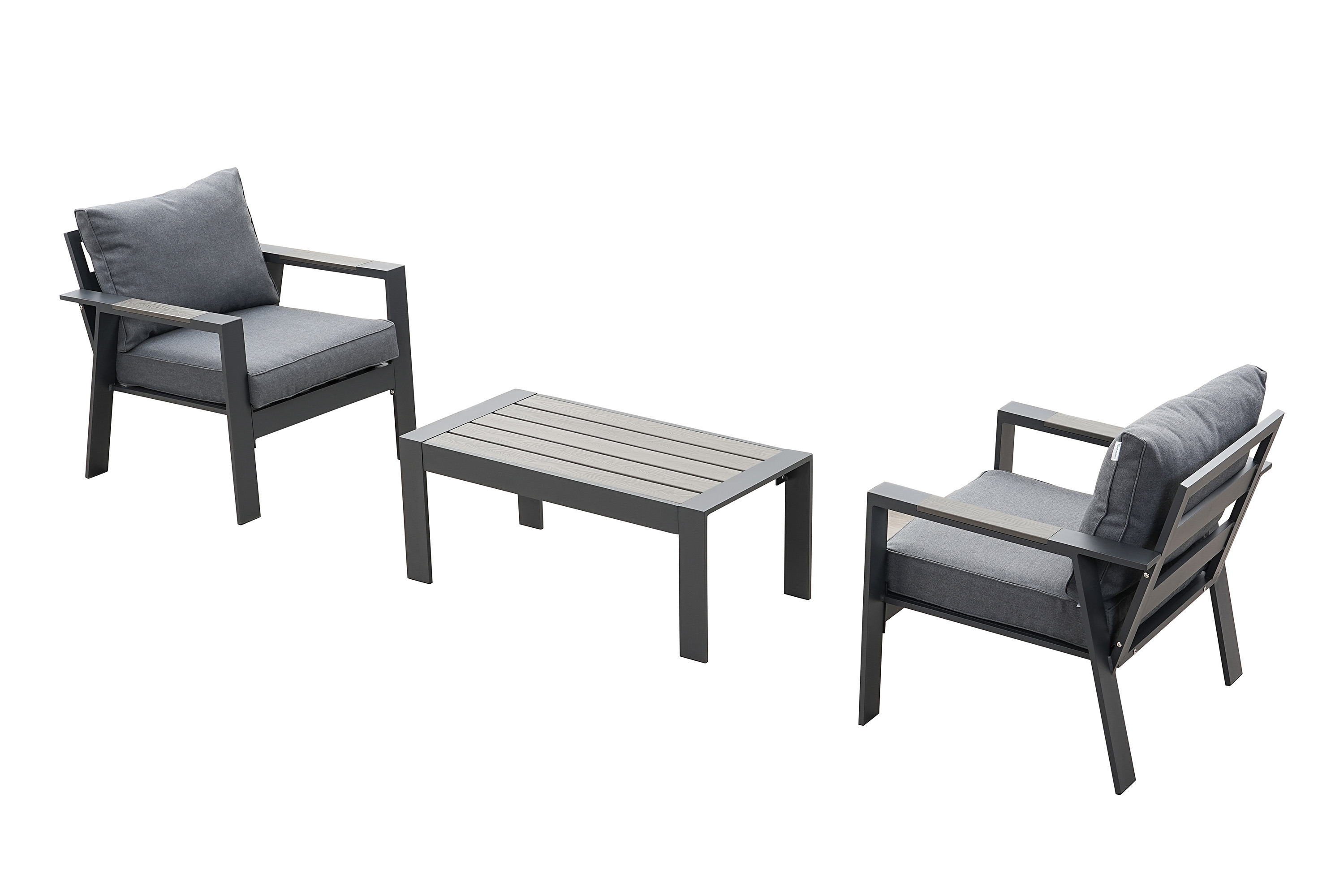 Изображение товара Набор садовой мебели Kjopmann Alicante LM-Z41.9580-CT2ACH алюминий серый 3 предмета