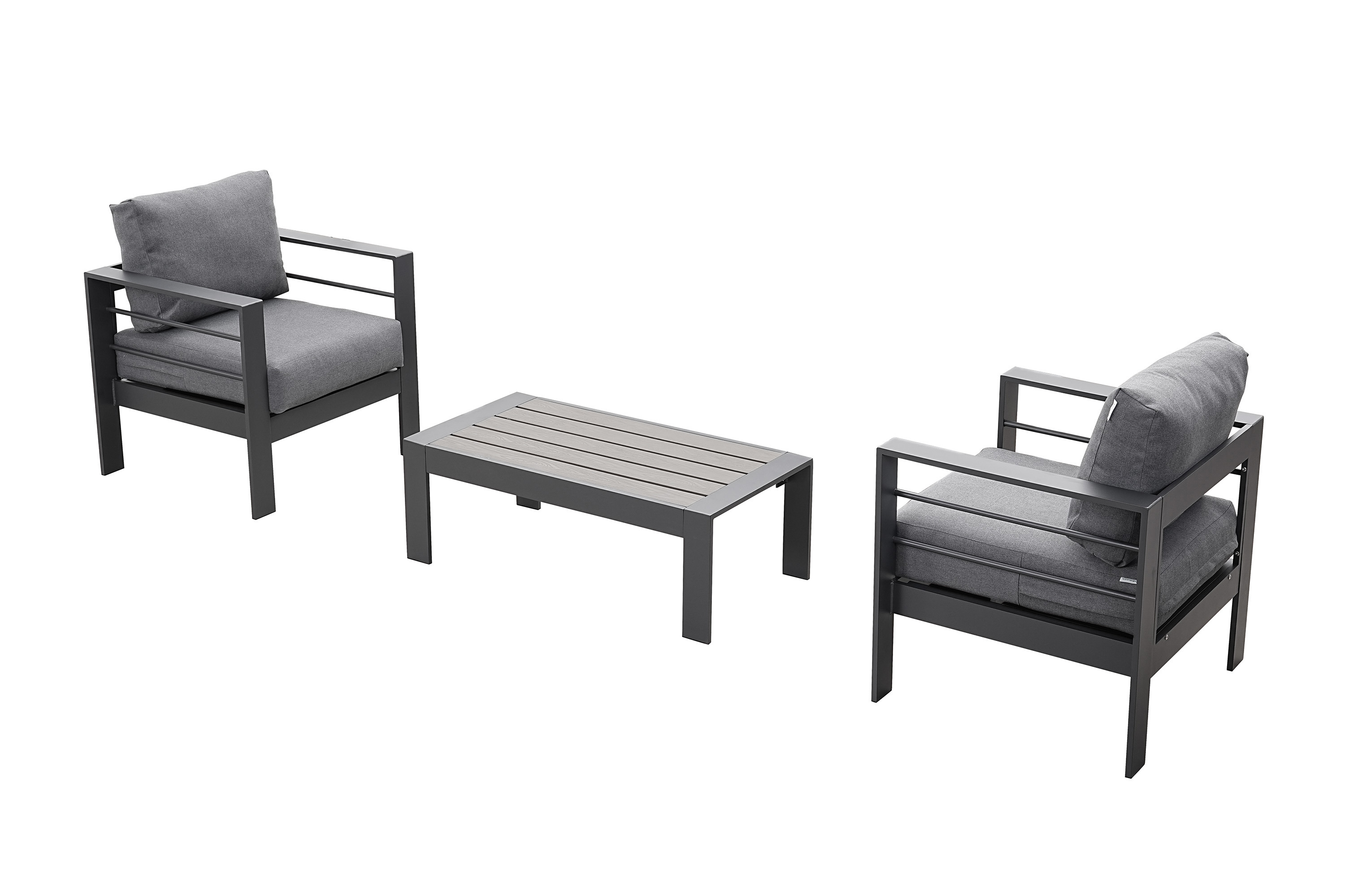 Изображение товара Набор садовой мебели MARBELLA из алюминия с подушками, серый, 3 предмета