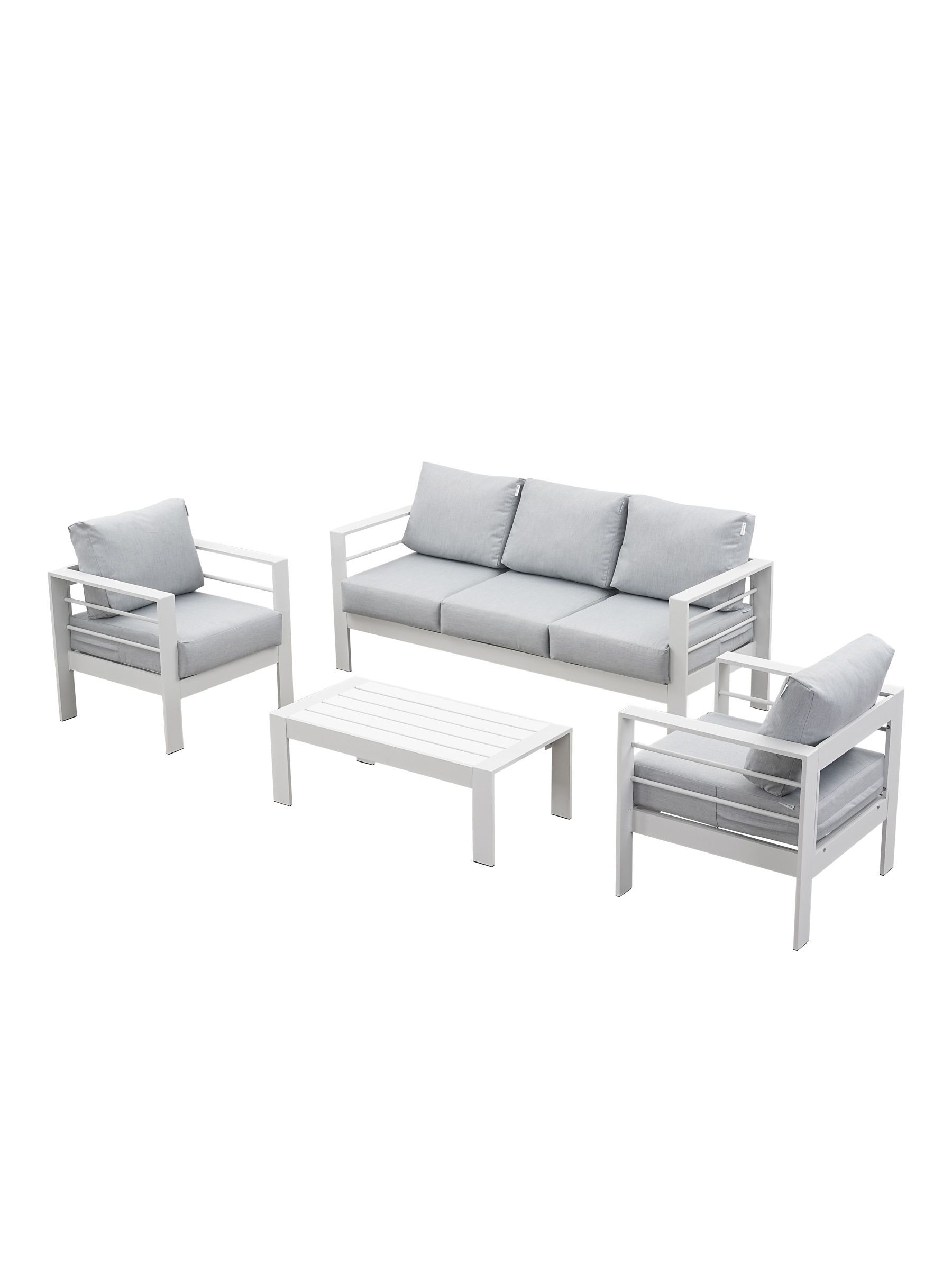 Изображение товара Набор садовой мебели Kjopmann Marbella 4 предмета алюминий белый для отдыха на улице