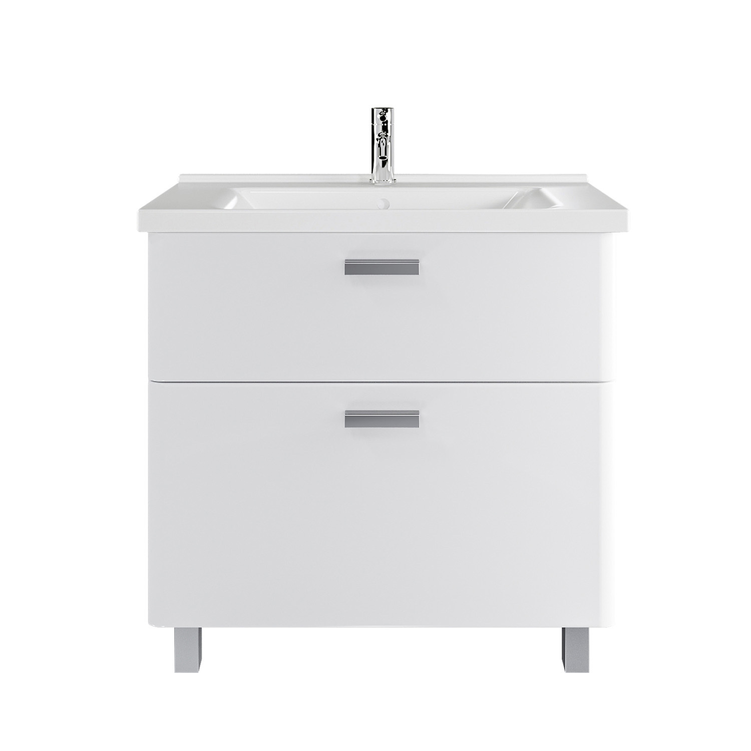 Изображение товара Тумба с раковиной RUVANN WELLEN 80 белая напольная для ванной комнаты