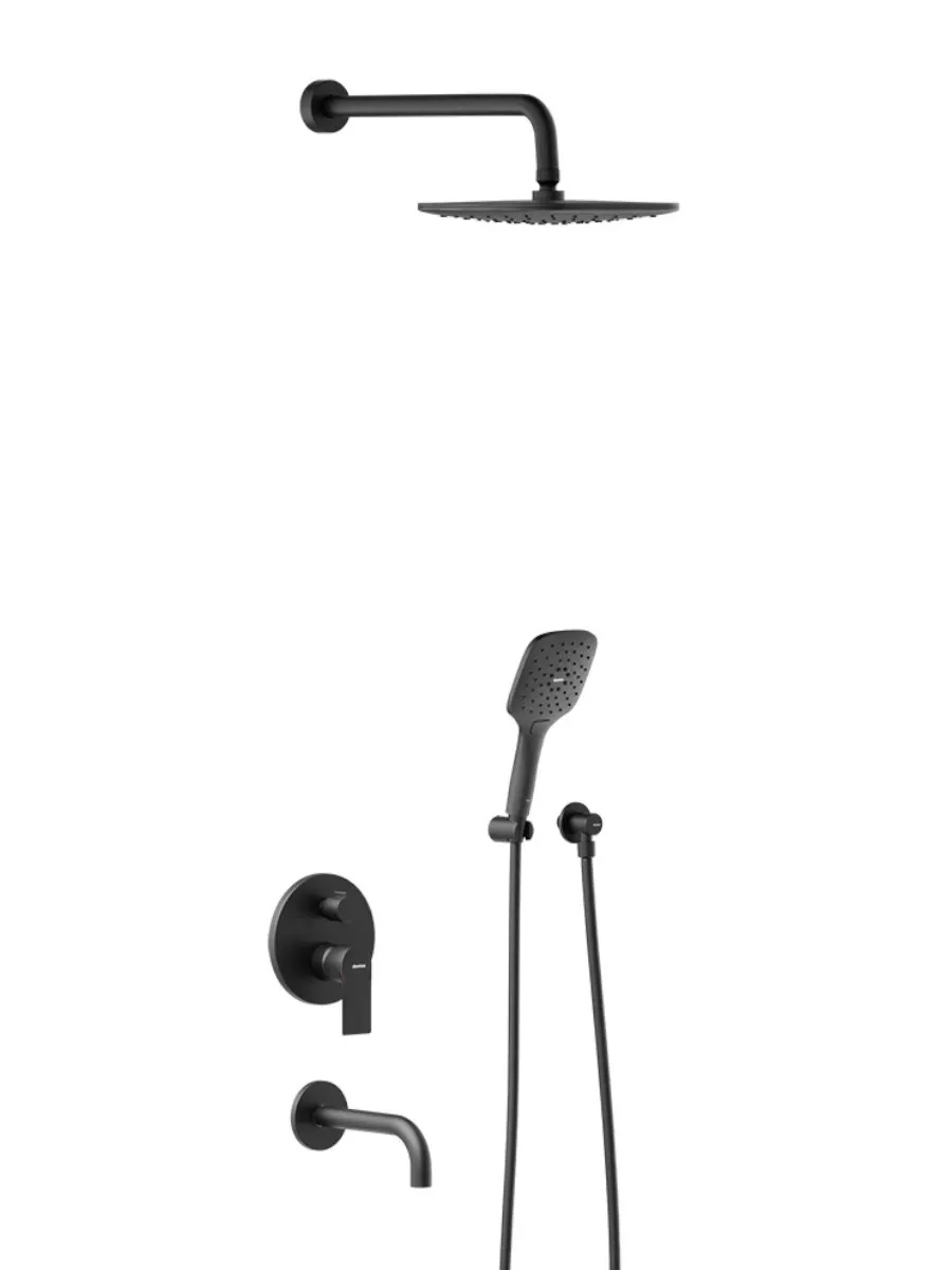 Изображение товара Душевая система встраиваемая Damixa 975510300 Base со смесителем и изливом цвет черный