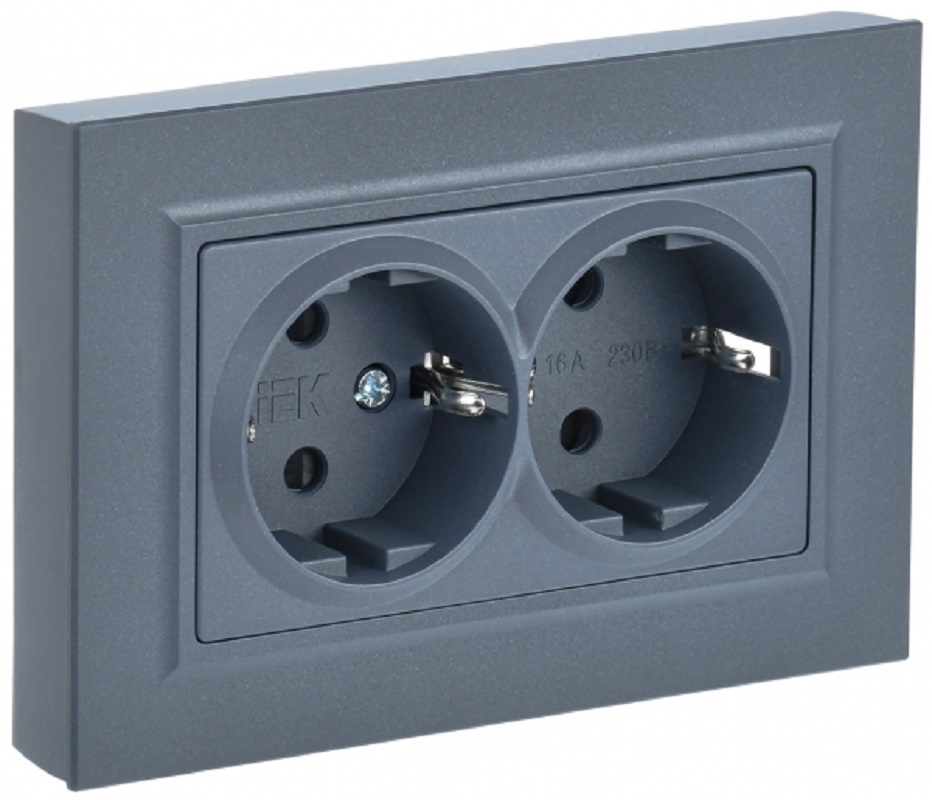 Изображение товара Розетка встраиваемая Iek Brite BR-R24-16-K35-F с заземлением цвет морская волна