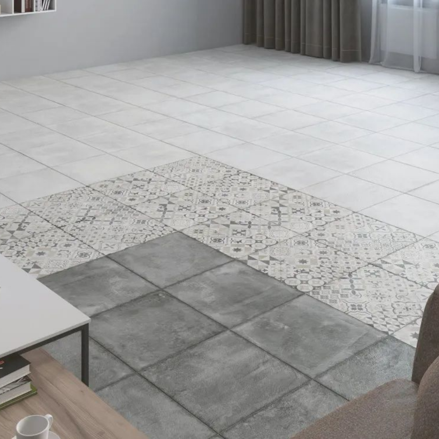 Изображение товара Керамогранит LB Ceramics Цемент Стайл 45x45 см серый