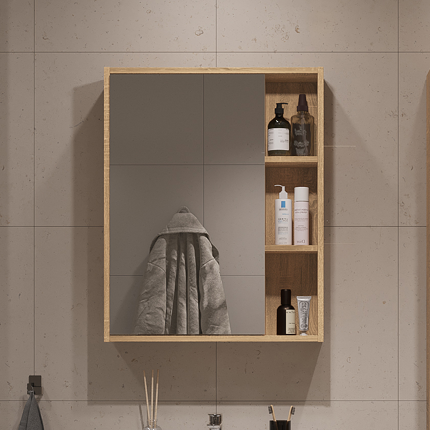 Изображение товара Зеркальный шкафчик в ванную Ruvann Dreva 60 цвет коричневый