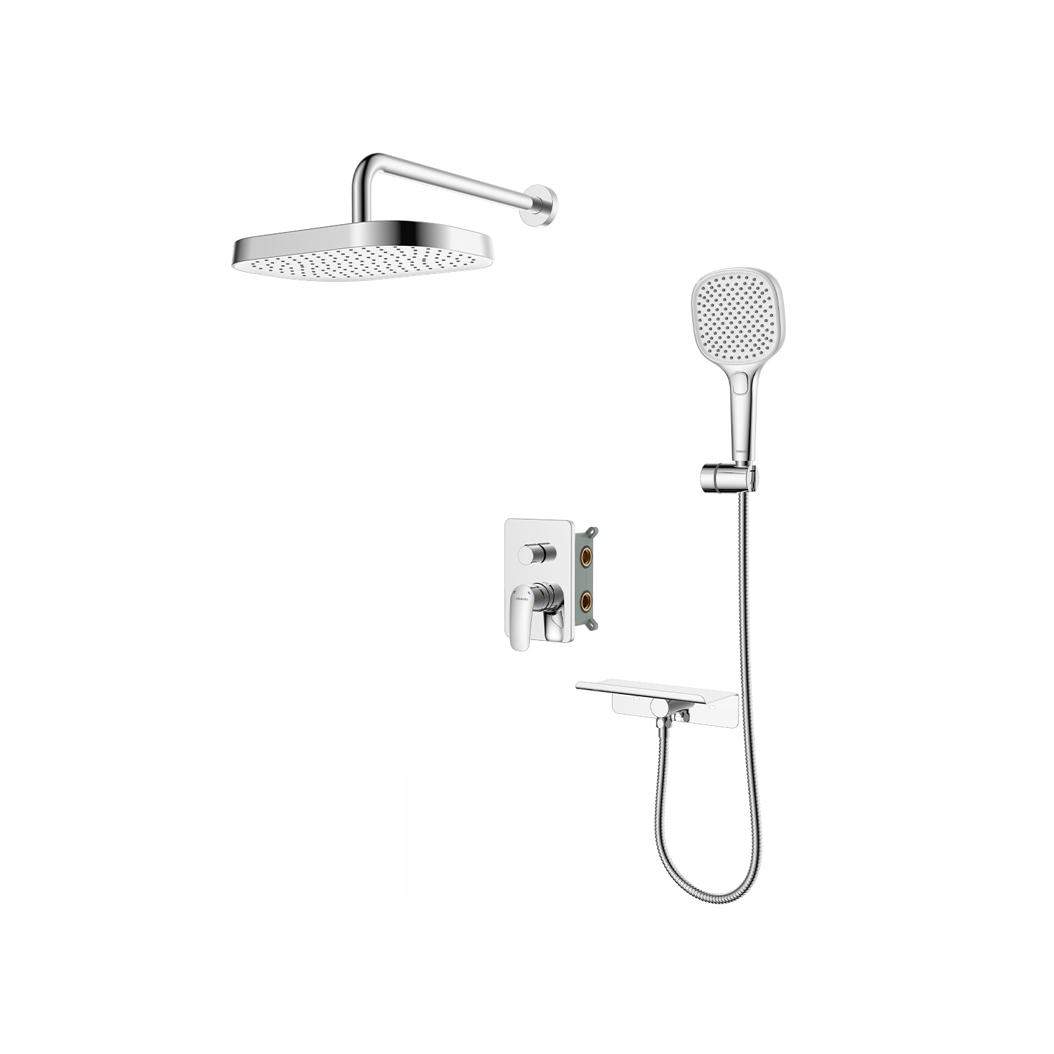 Изображение товара Душевая система Milardo Azure AZUSB02M67 с тропическим и ручным душем, скрытый монтаж