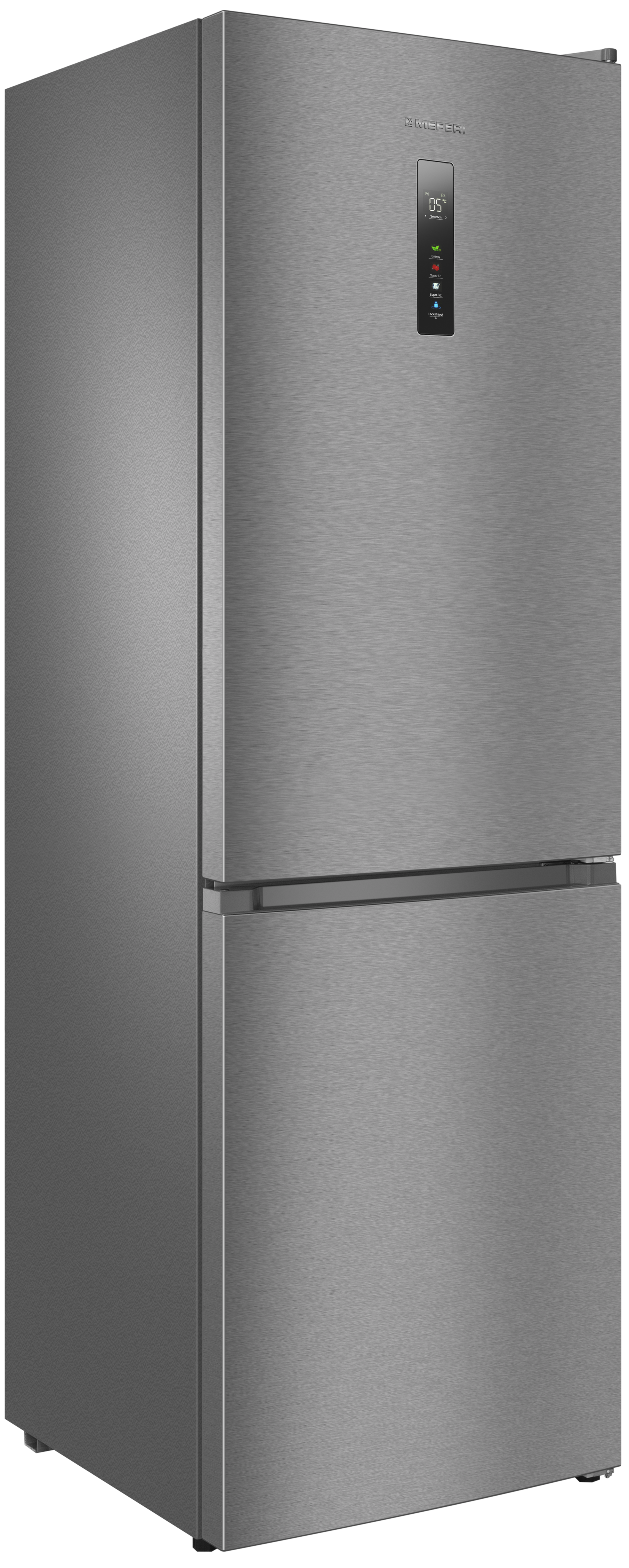Изображение товара отдельностоящий холодильник MEFERI MFR185IX TOTAL NO FROST COMBI ULTRA 310л нержавеющая сталь
