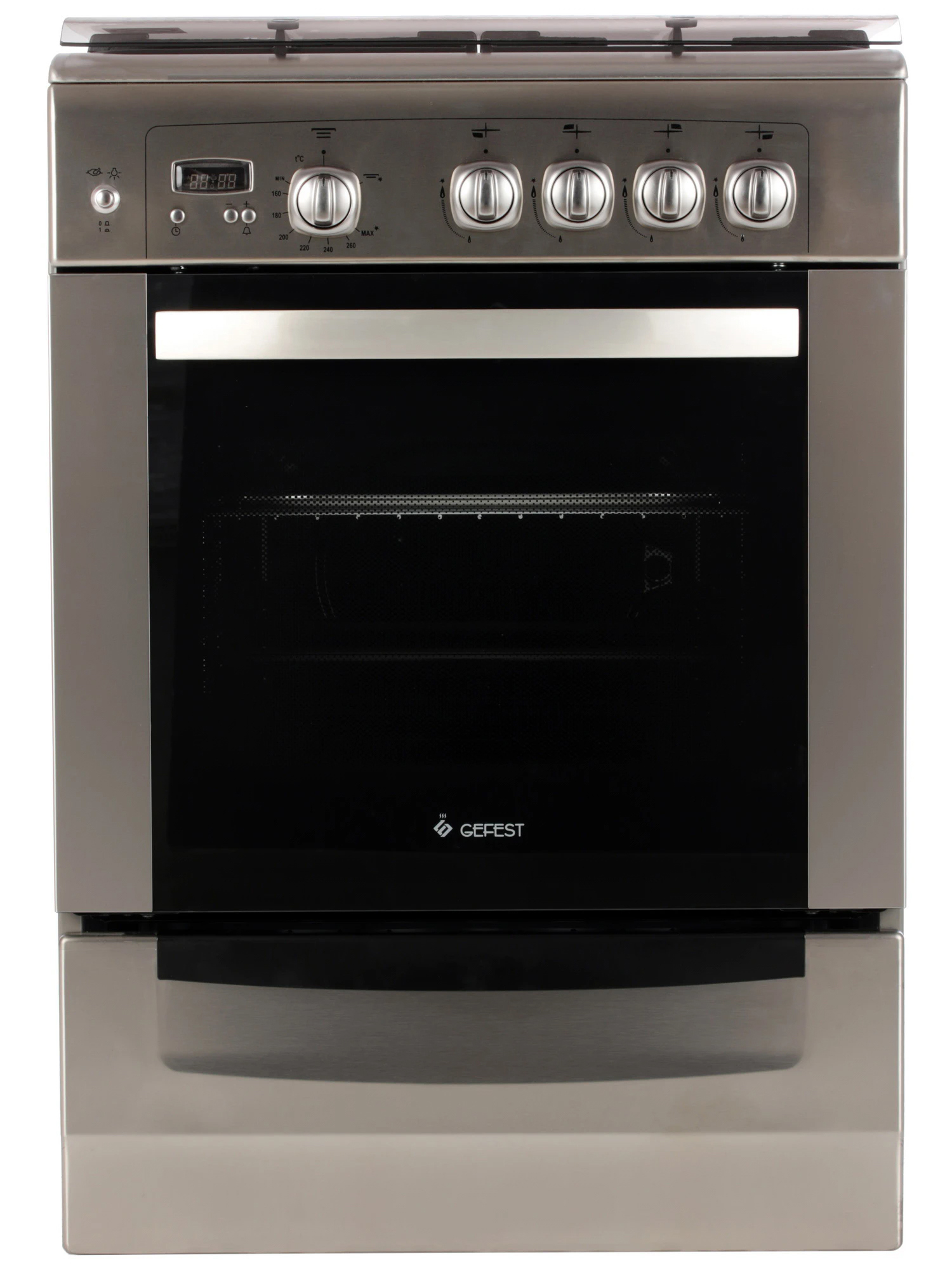 Изображение товара Газовая плита с духовкой GEFEST 6100-03 0004 нержавеющая сталь 60x85 см