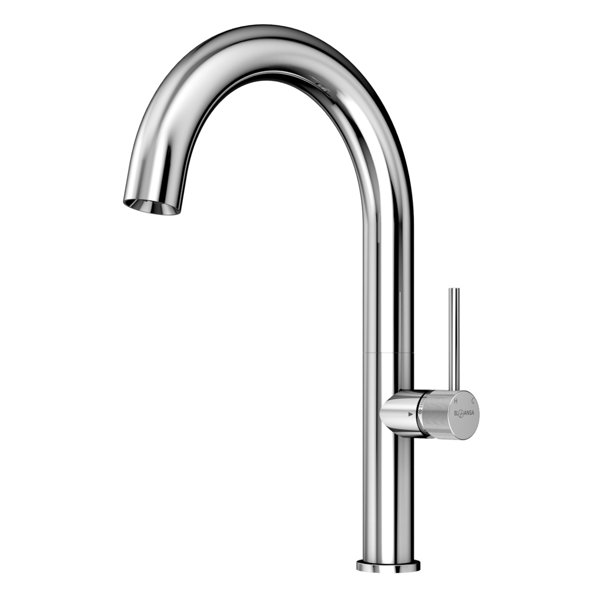 Изображение товара Высокий поворотный кухонный смеситель Elghansa 5647181 из нержавеющей стали хромированный