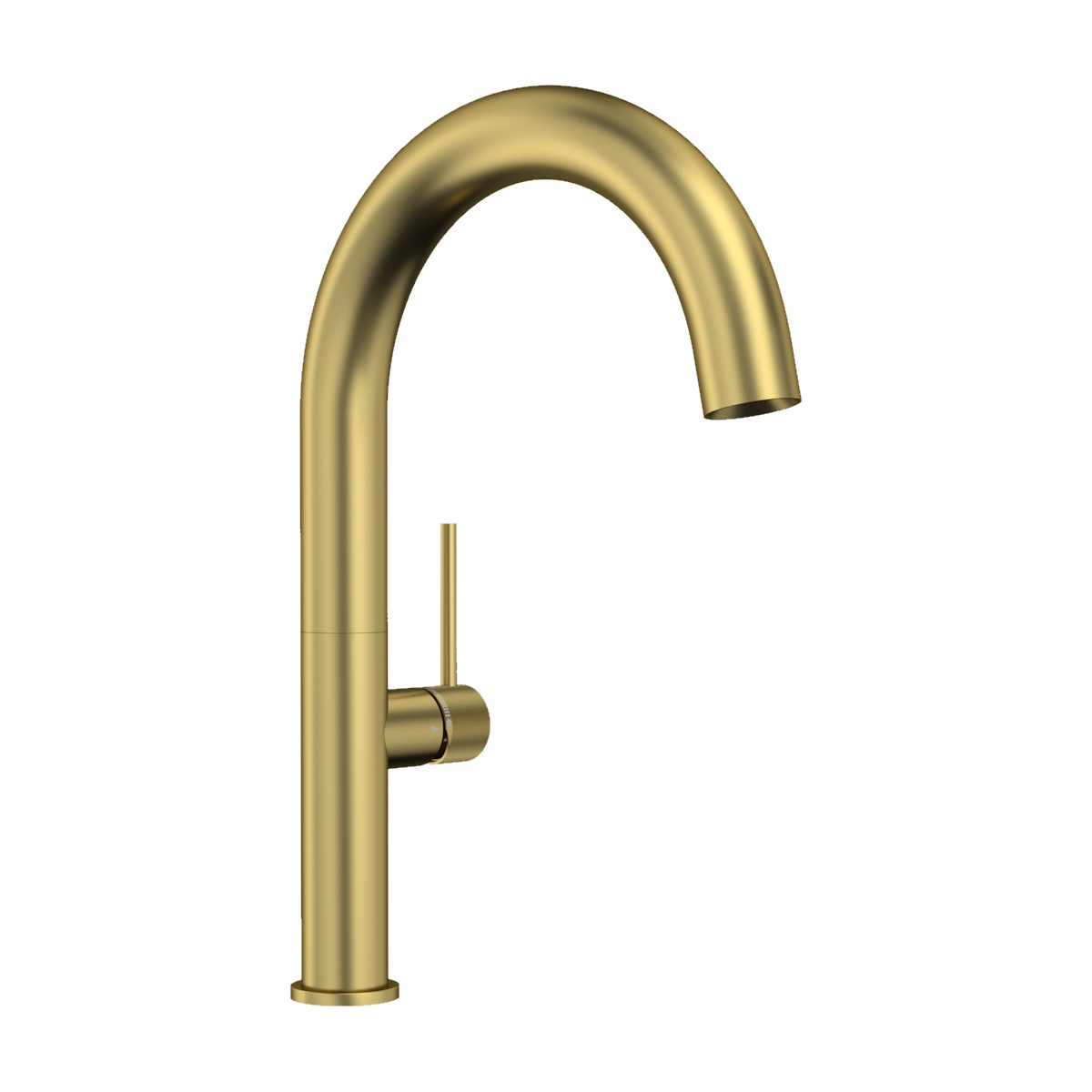 Изображение товара Высокий смеситель для кухни Elghansa 5647181-MattGold с поворотным изливом в золотом цвете