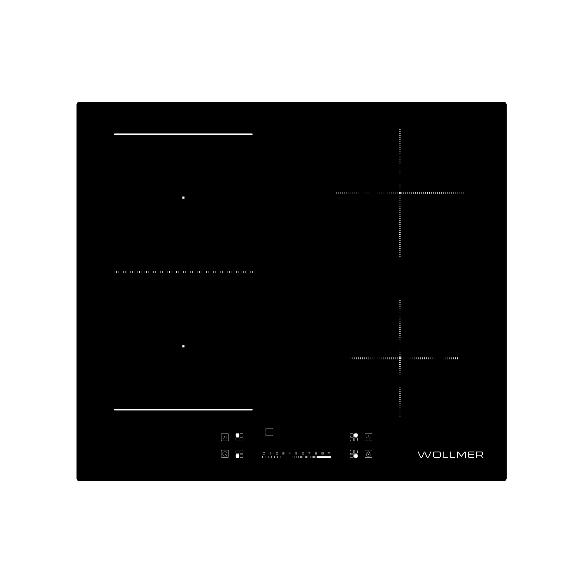 Изображение товара Индукционная варочная панель Wollmer I40 Monolith 51.8 см 4 конфорки цвет черный
