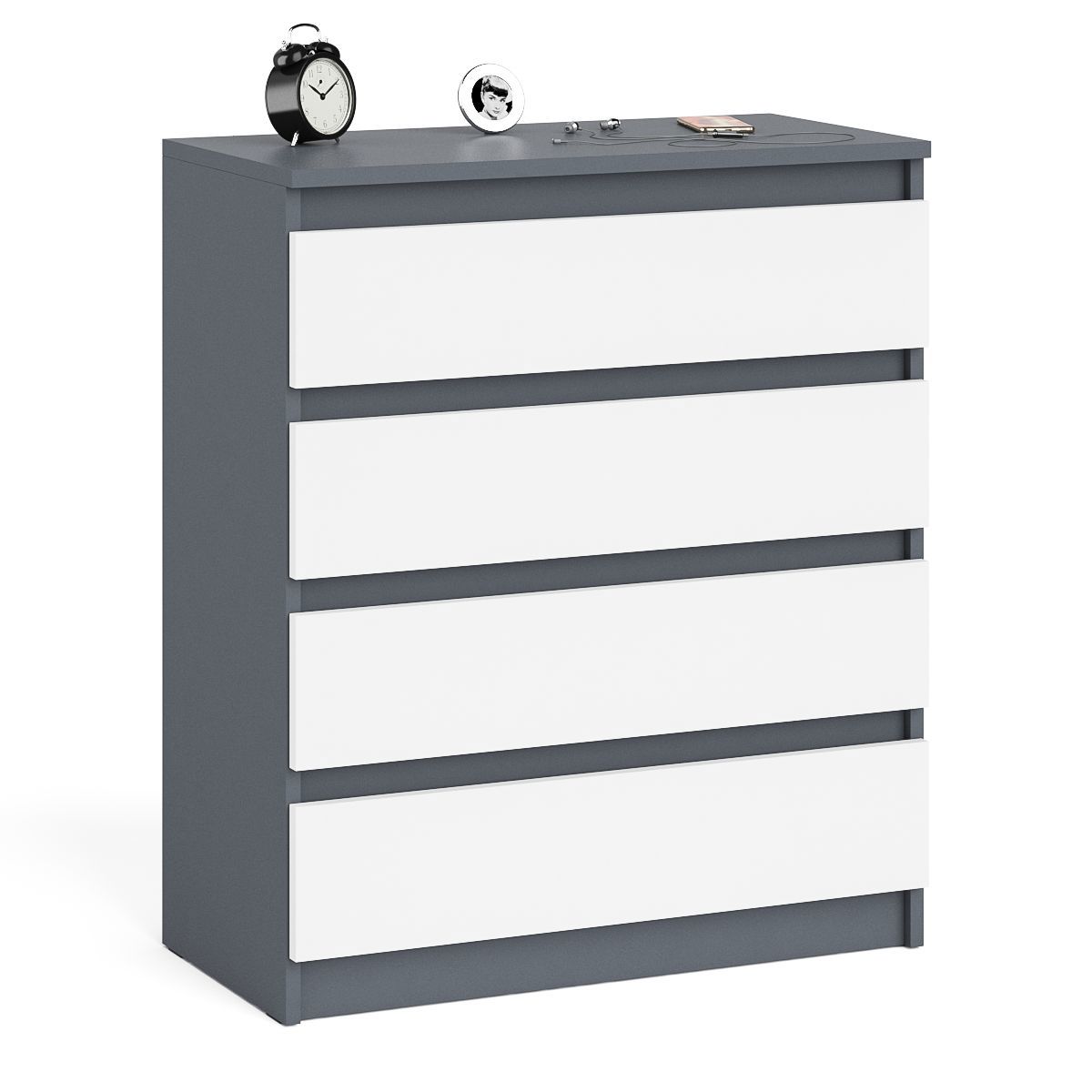 Изображение товара Комод СВК Мори МК800.4 4 ящика серый графит белый современный дизайн