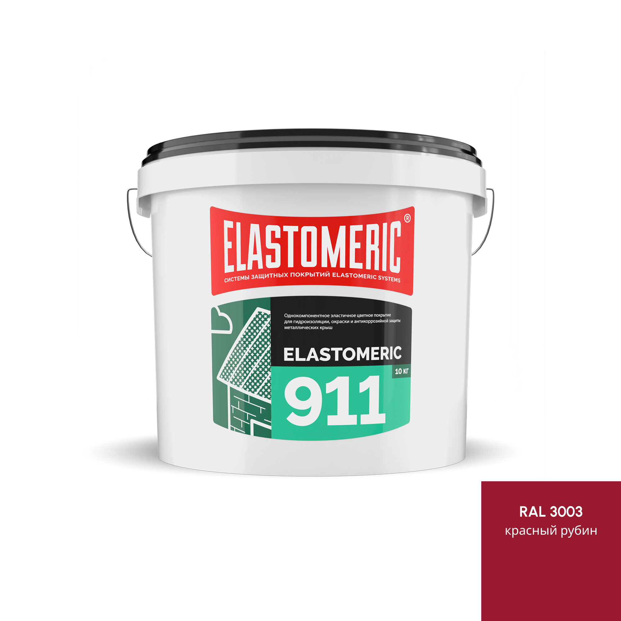 Изображение товара Мастика Elastomeric systems 911 гидроизоляционная для металла 7.3л красный рубин