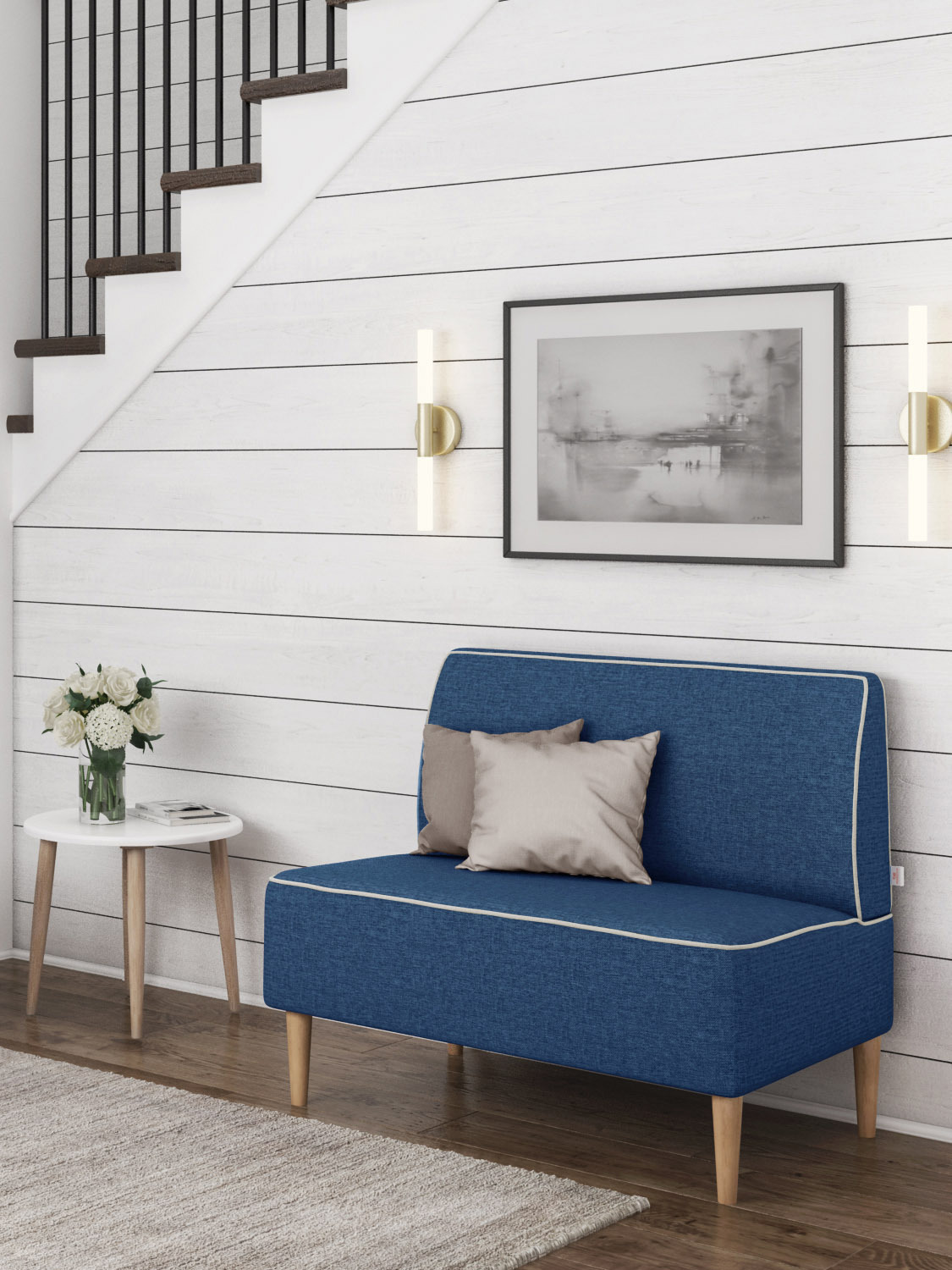 Изображение товара Компактный диван Monofix Od_9 100x82x61 см из рогожки синий