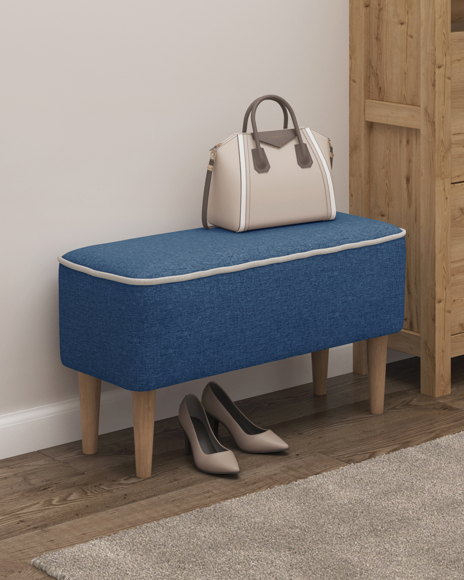 Изображение товара Банкетка Monofix Одос №43 70x42x32 см синяя удобная универсальная мебель