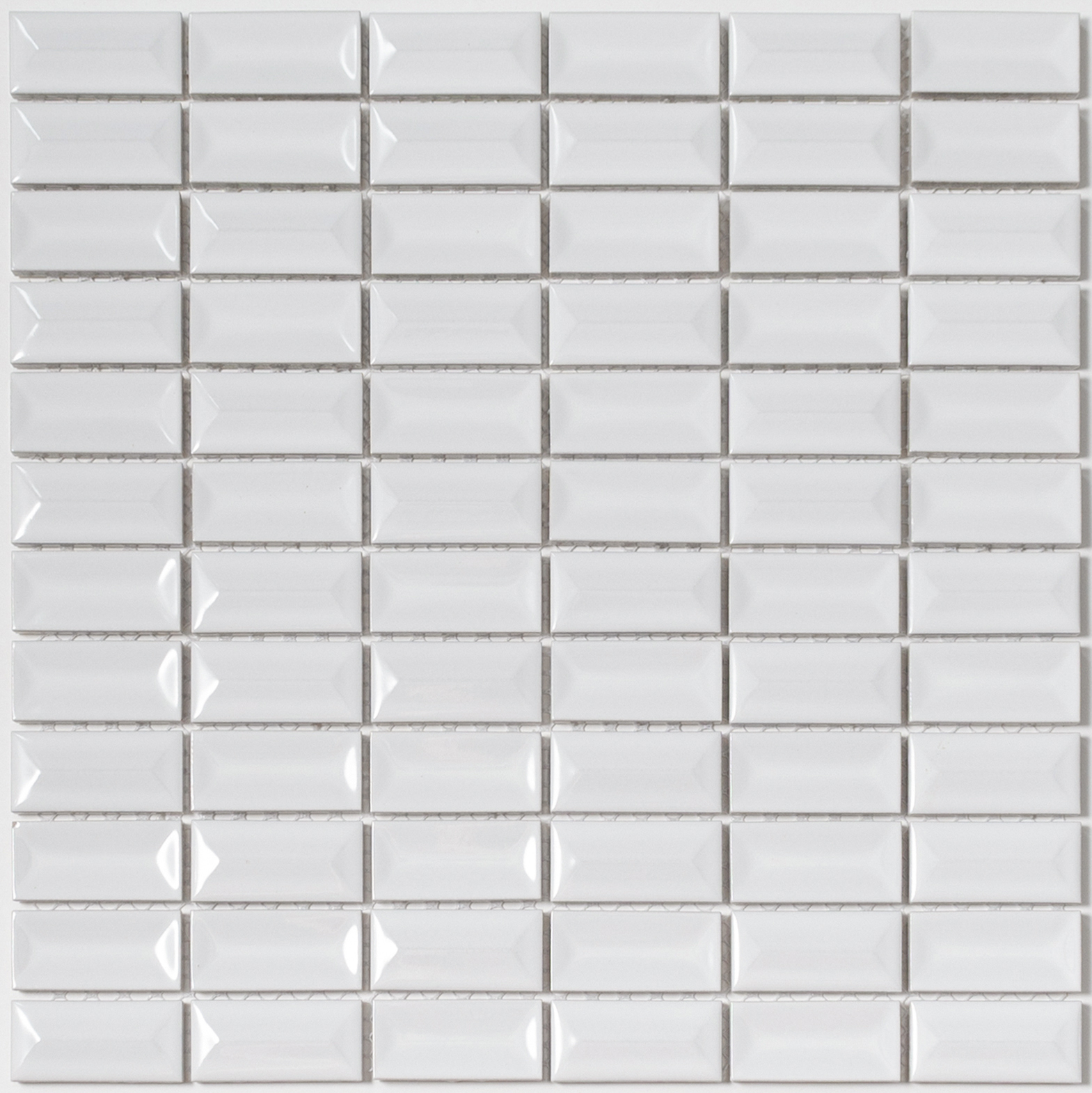 Изображение товара Декоративная керамическая мозаика NSmosaic R-357 30x30 см Белая глянцевая