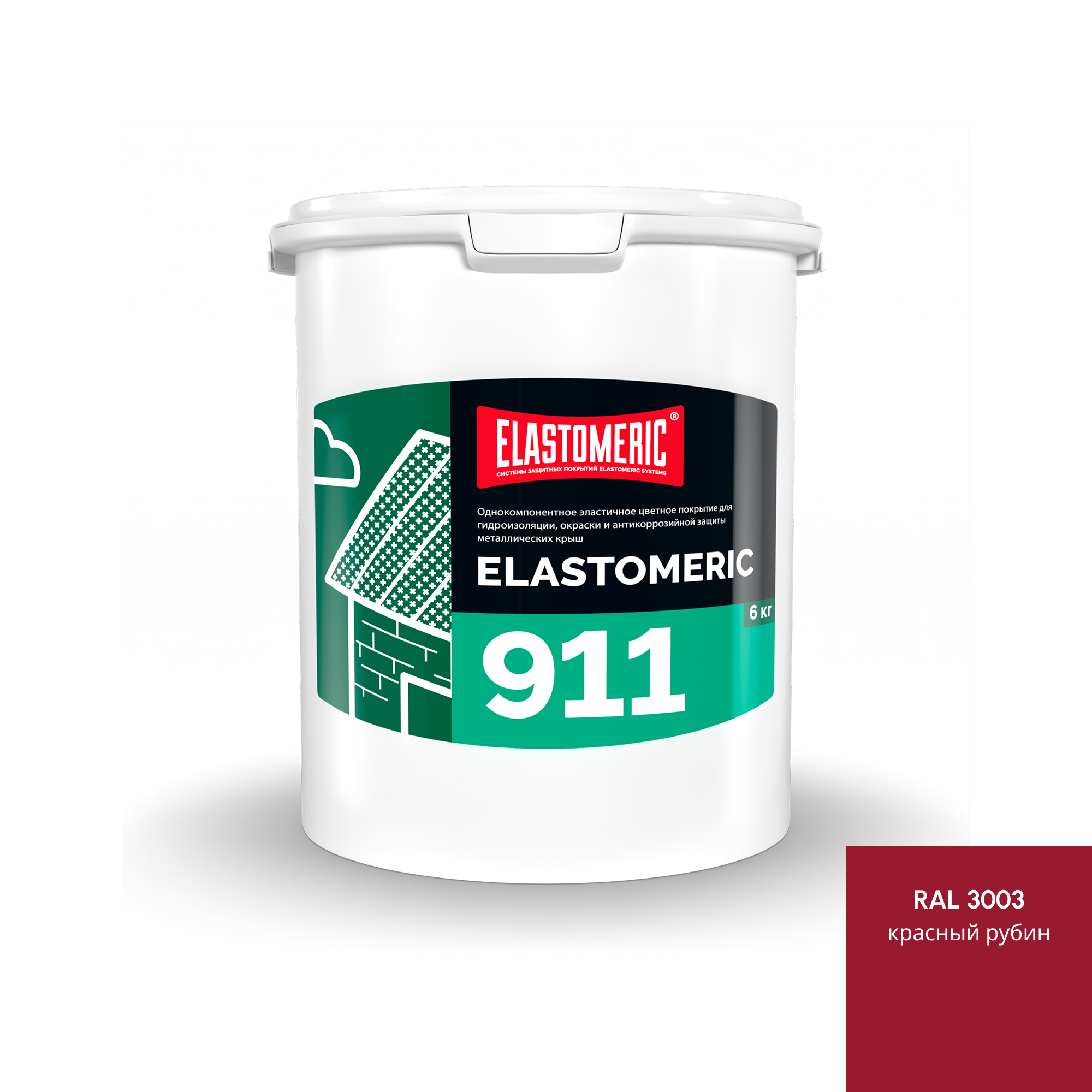 Изображение товара Мастика Elastomeric systems 911 6кг красный рубин