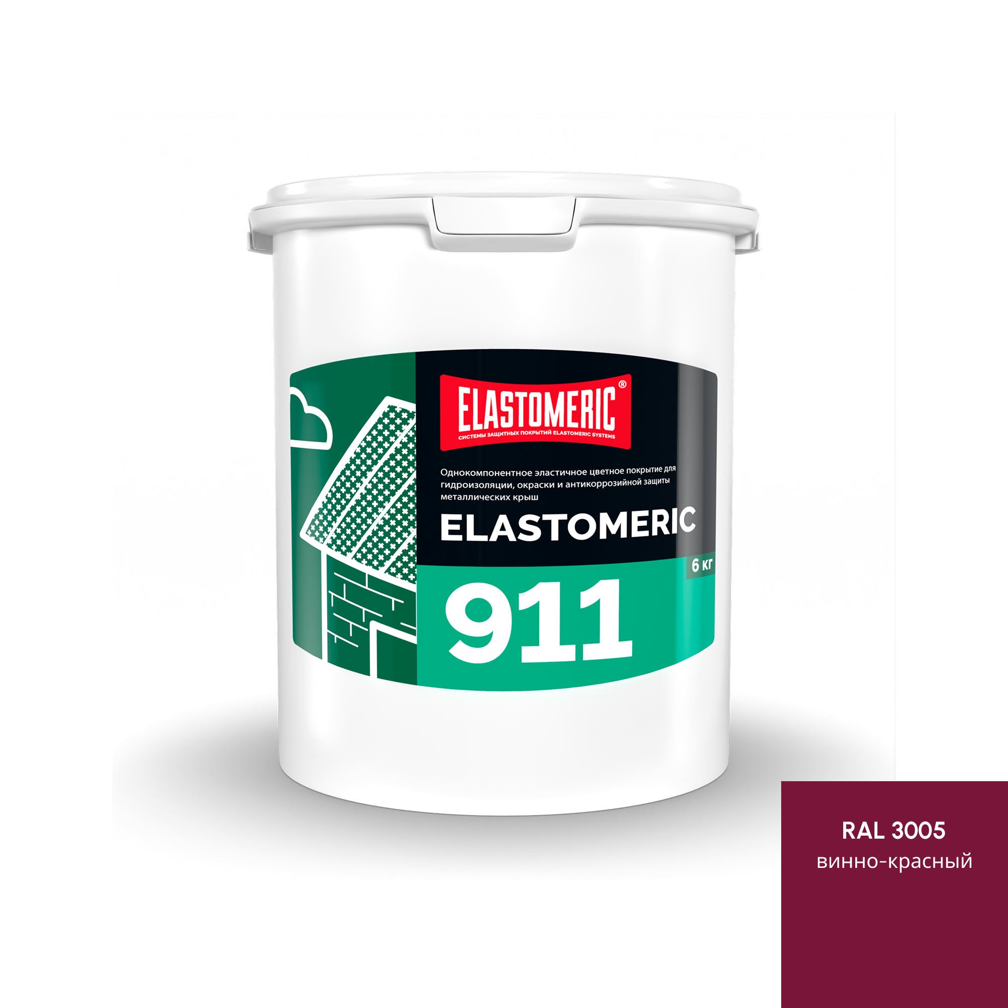 Изображение товара Мастика Elastomeric systems 911 6кг темно-красный
