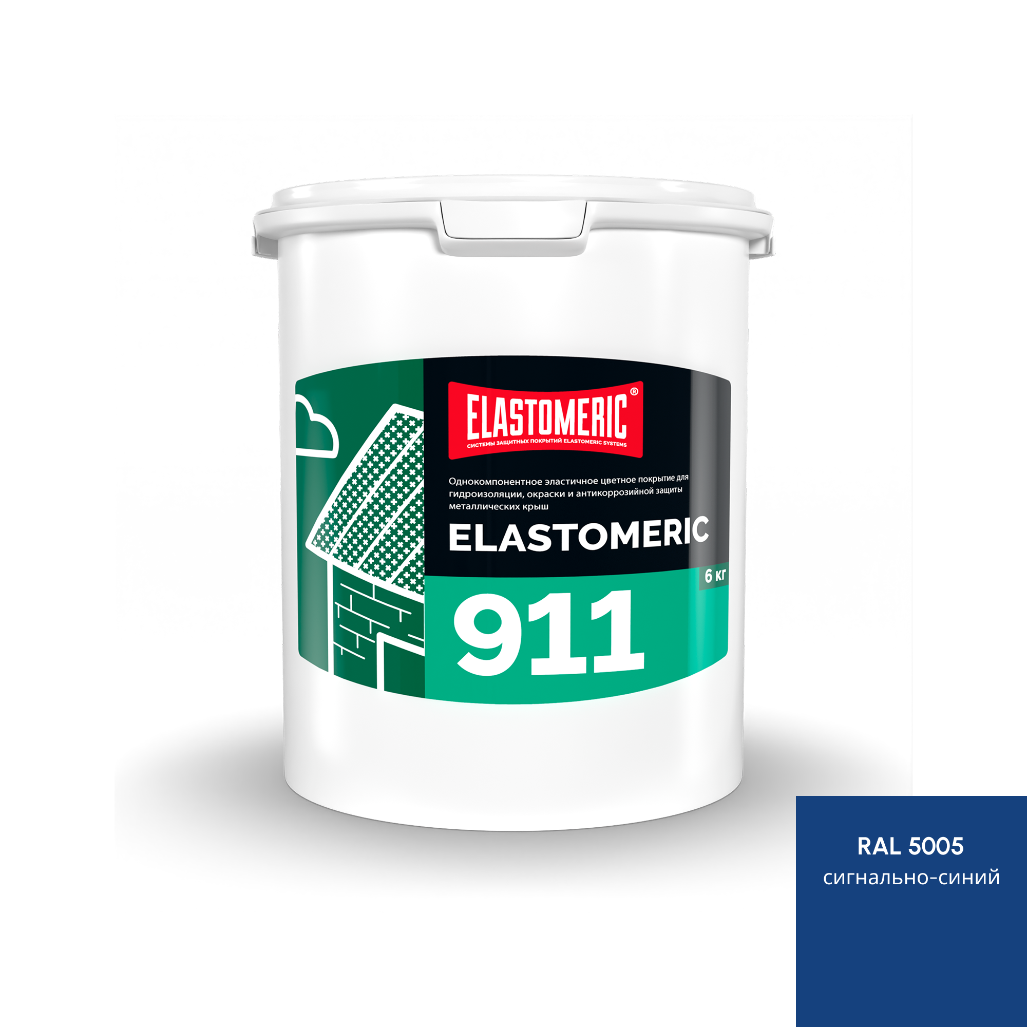 Изображение товара Мастика Elastomeric systems 911 6кг синий Изображение товара Мастика Elastomeric systems 911 6кг синий