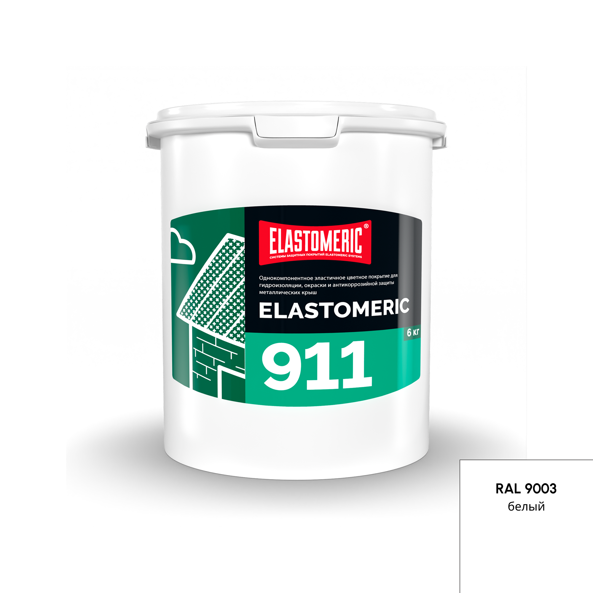 Изображение товара Мастика Elastomeric Systems 911 для гидроизоляции кровель 6 кг белая