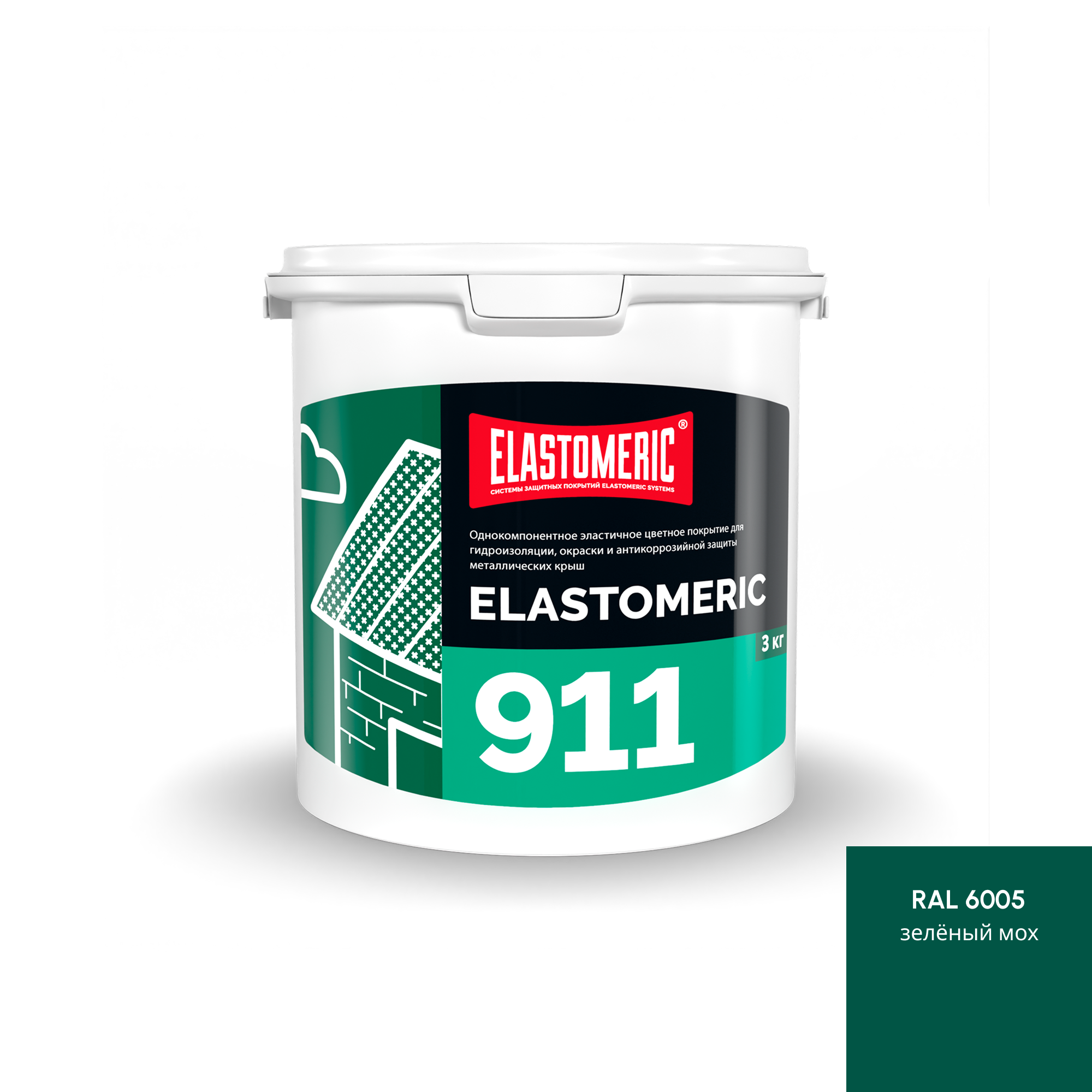 Изображение товара Мастика Elastomeric systems 911 3кг темно-зеленый
