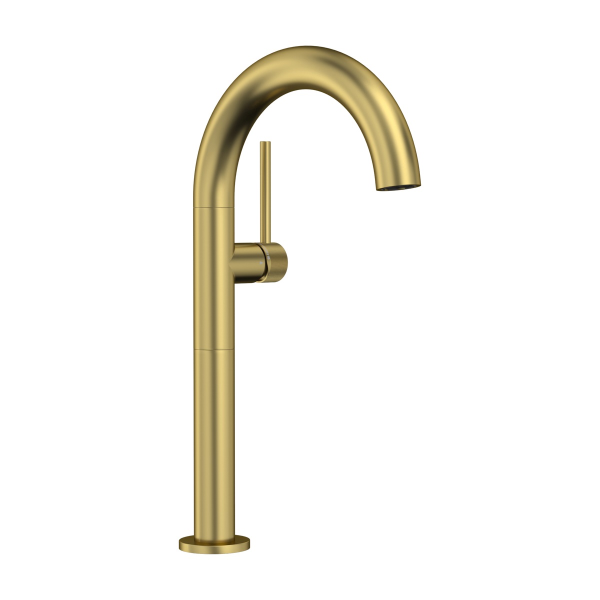 Изображение товара Смеситель из нержавеющей стали для накладных раковин Elghansa 16H3781-MattGold высокий D излива 30мм цвет матовое золото