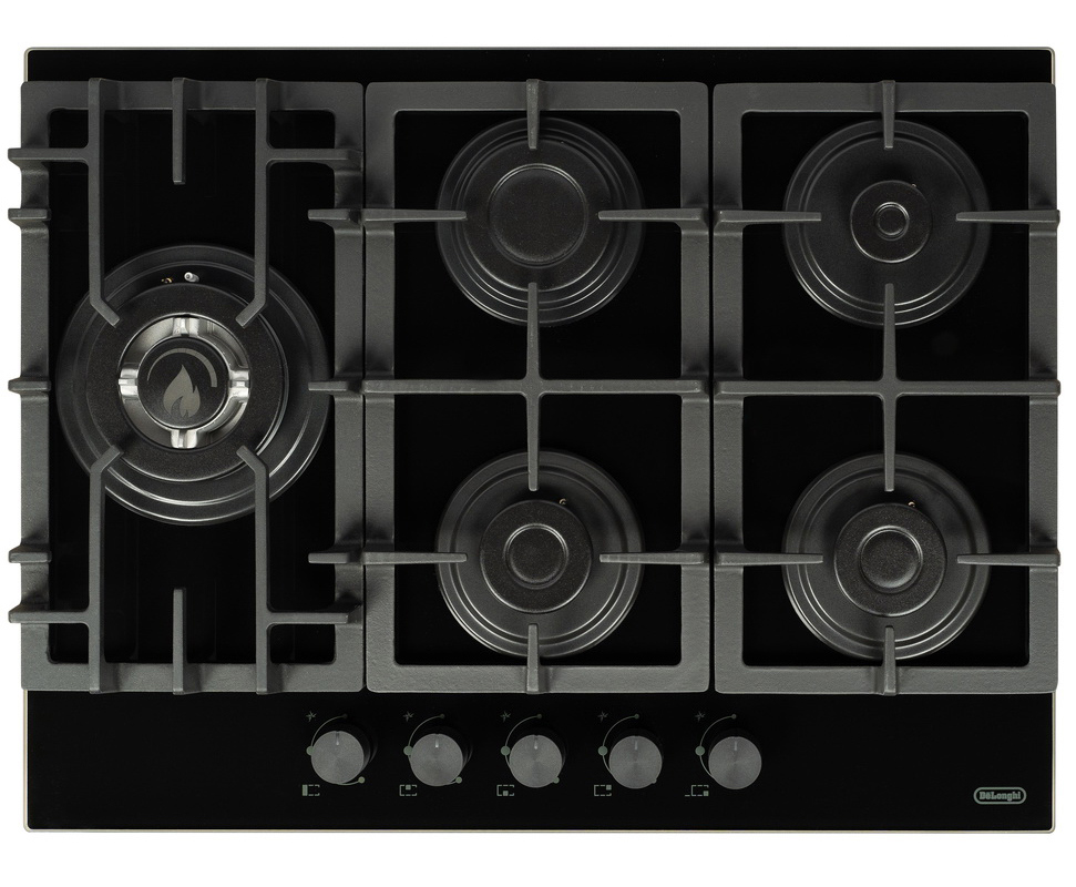 Изображение товара Газовая варочная панель Delonghi GERMANA 7GW NB 5 конфорок черный