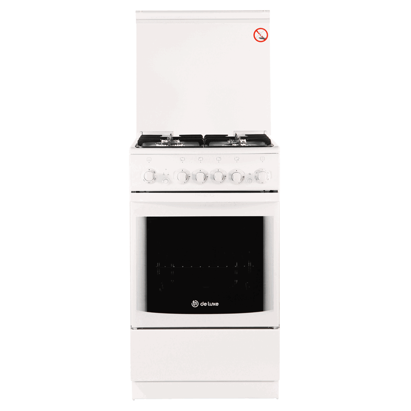 Изображение товара Газовая плита с духовкой De luxe 082327 50x85x50 см цвет белый Изображение товара Газовая плита с духовкой De luxe 082327 50x85x50 см цвет белый