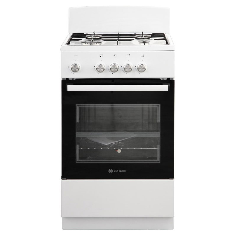 Изображение товара Газовая плита с духовкой De Luxe 5040.48г(щ) белый 50x85x50 см надежность безопасность