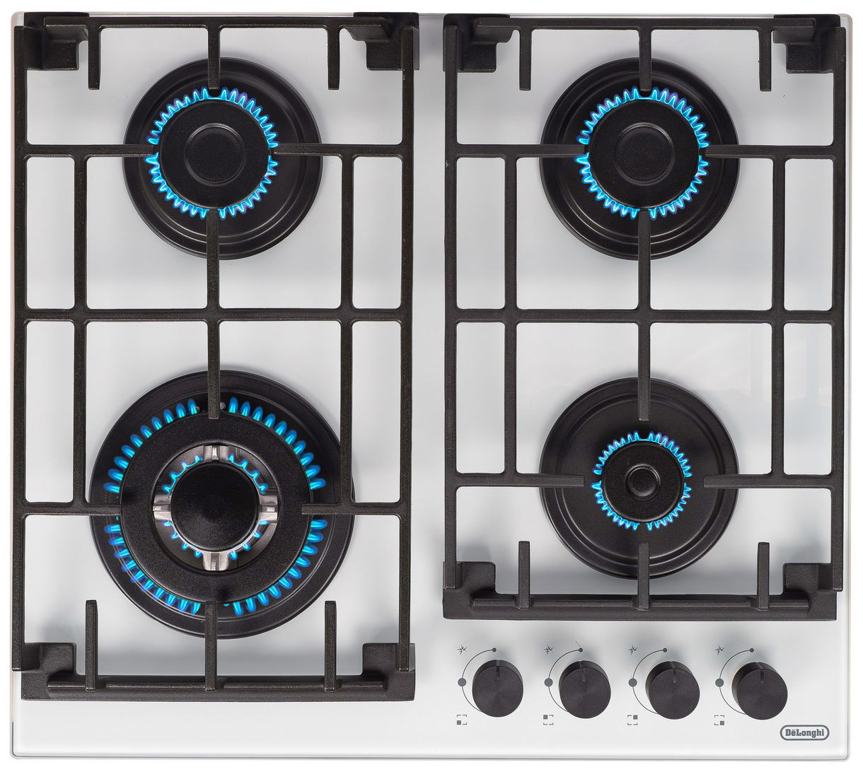 Изображение товара Газовая варочная панель Delonghi GRETA 6GW BB 58 см 4 конфорки цвет белый.
