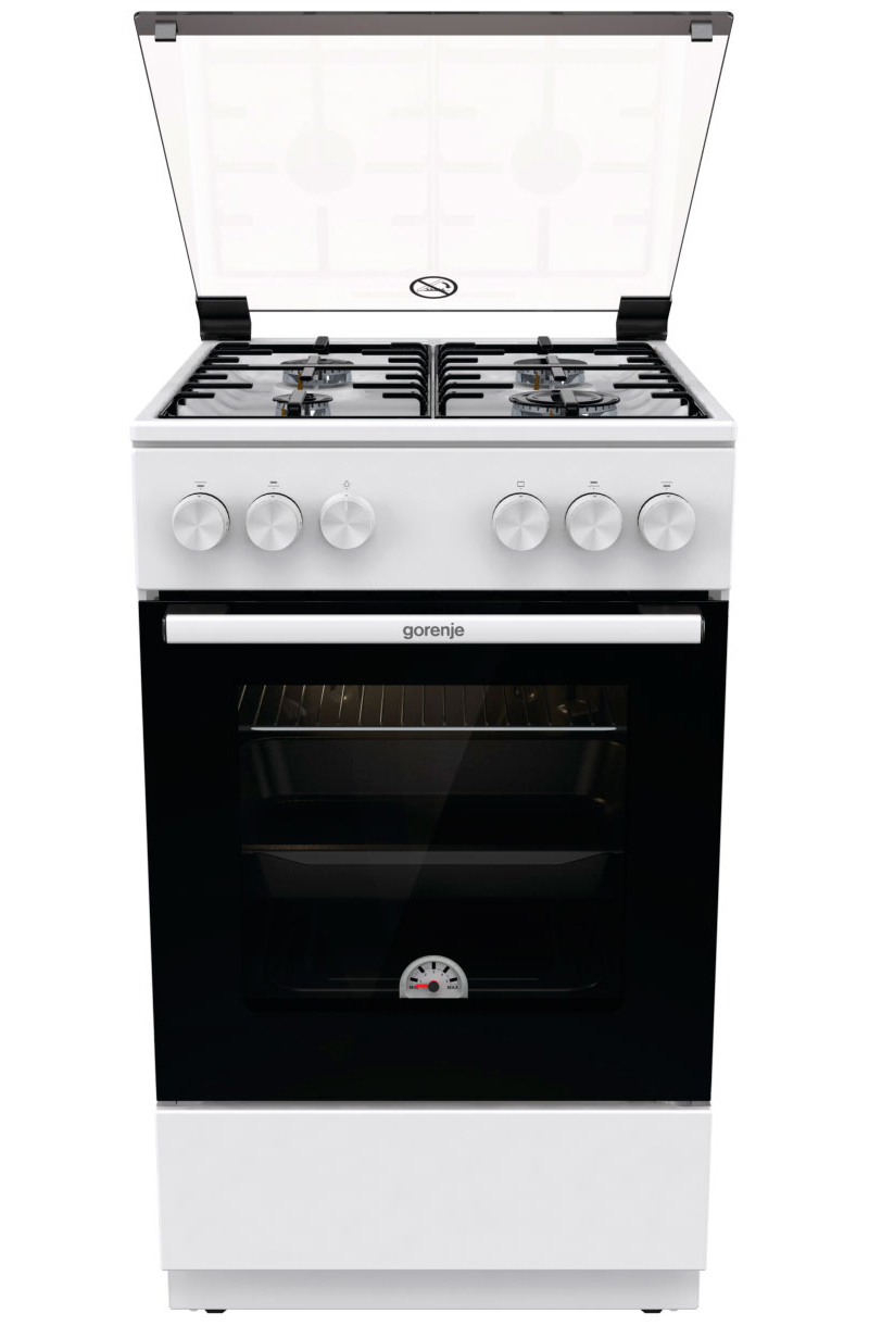 Изображение товара Газовая плита с духовкой Gorenje GG5A10WH 50x85x59.4 см белая надежная и стильная