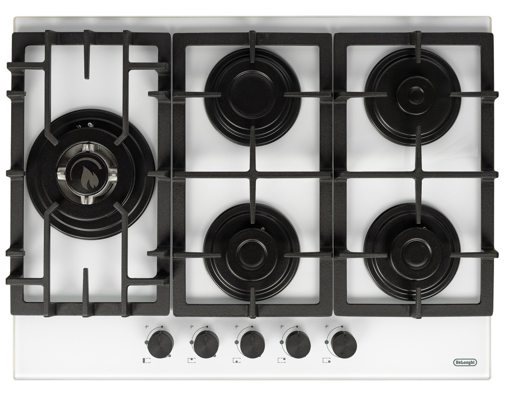Изображение товара Газовая варочная панель Delonghi GERMANA 7GW BB 5 конфорок Белая