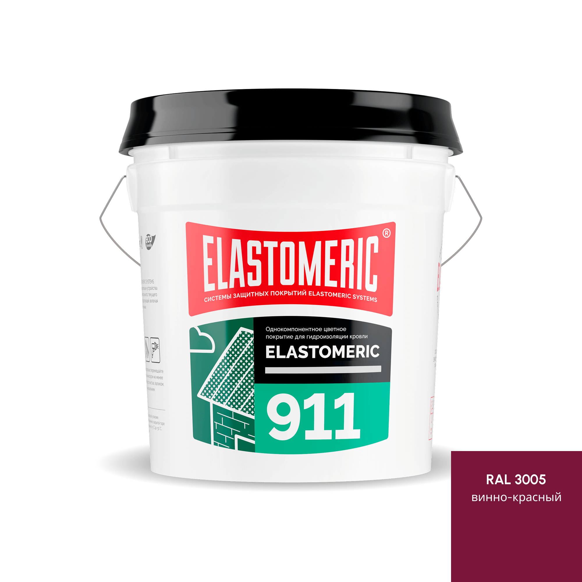Изображение товара Мастика Elastomeric Systems 911 Тёмно-красный акрил для кровли 20 кг