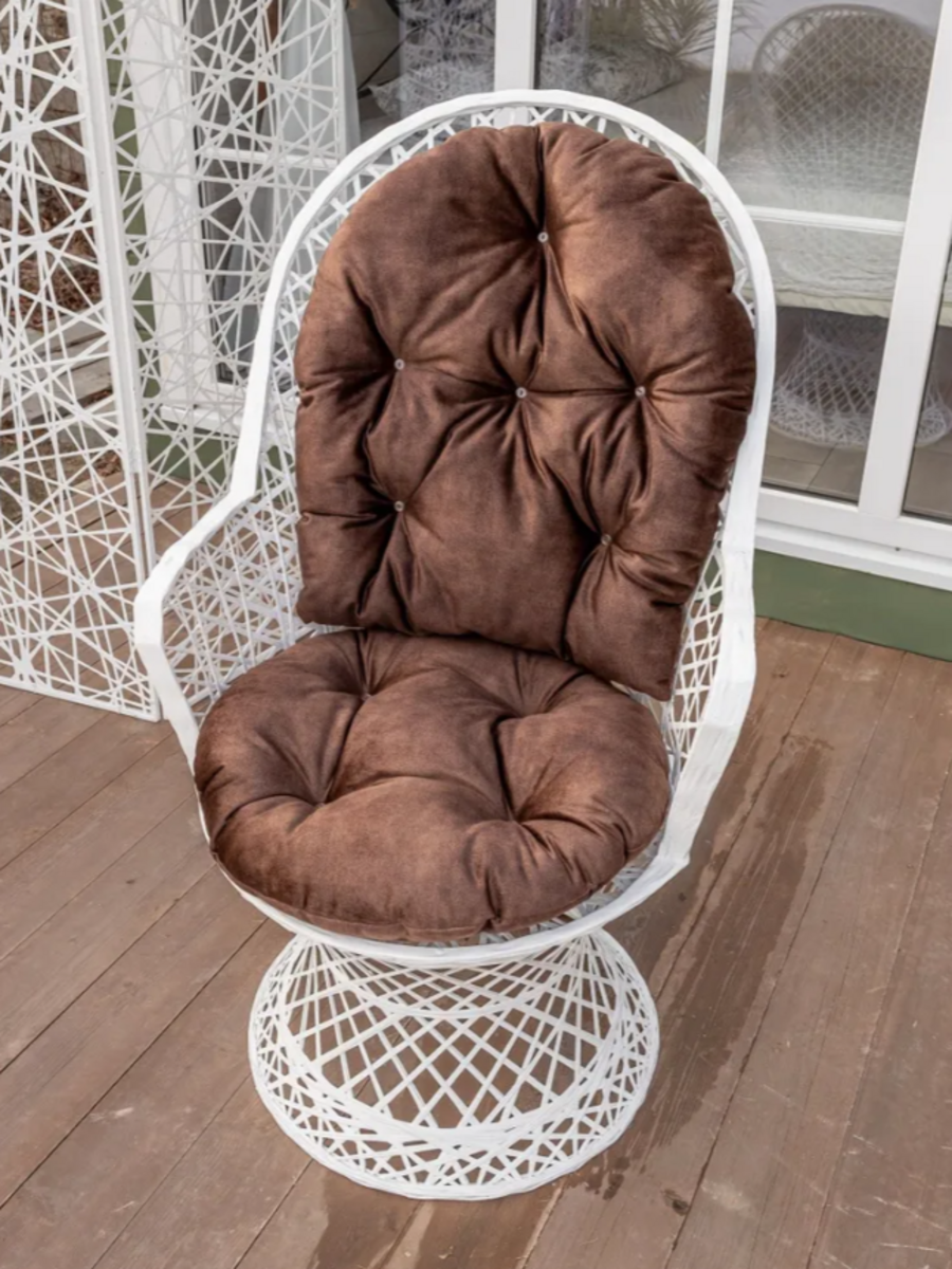 Изображение товара Кресло садовое Ajurio Flandria Композит белый с подушкой Италия Франция стиль