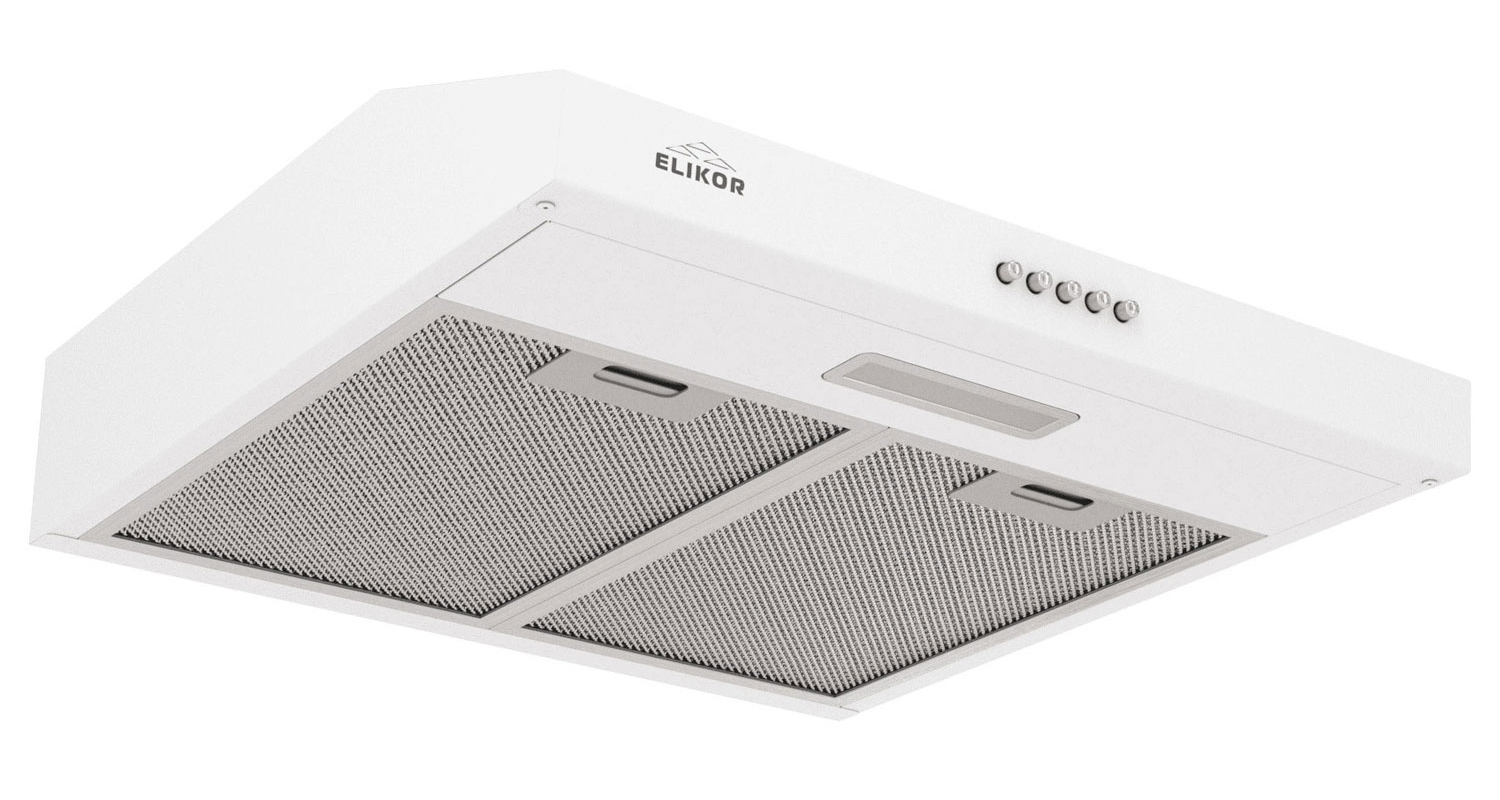 Изображение товара Вытяжка Elikor ECO 50 WH 49.5 см белая для кухни с механическим управлением