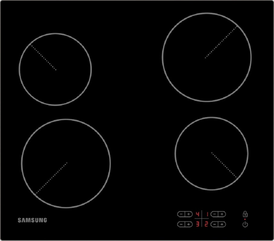 Изображение товара Электрическая варочная панель Samsung NZ64T3506AK/WT 69 см 4 конфорки черный