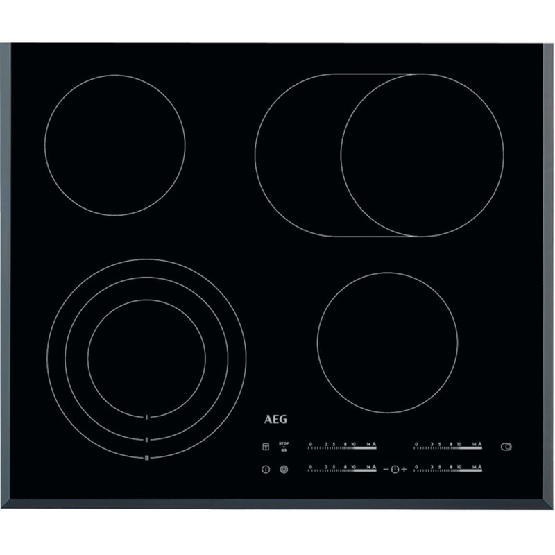 Изображение товара Электрическая варочная панель Aeg HK 654070 FB 59 см 4 конфорки цвет черный