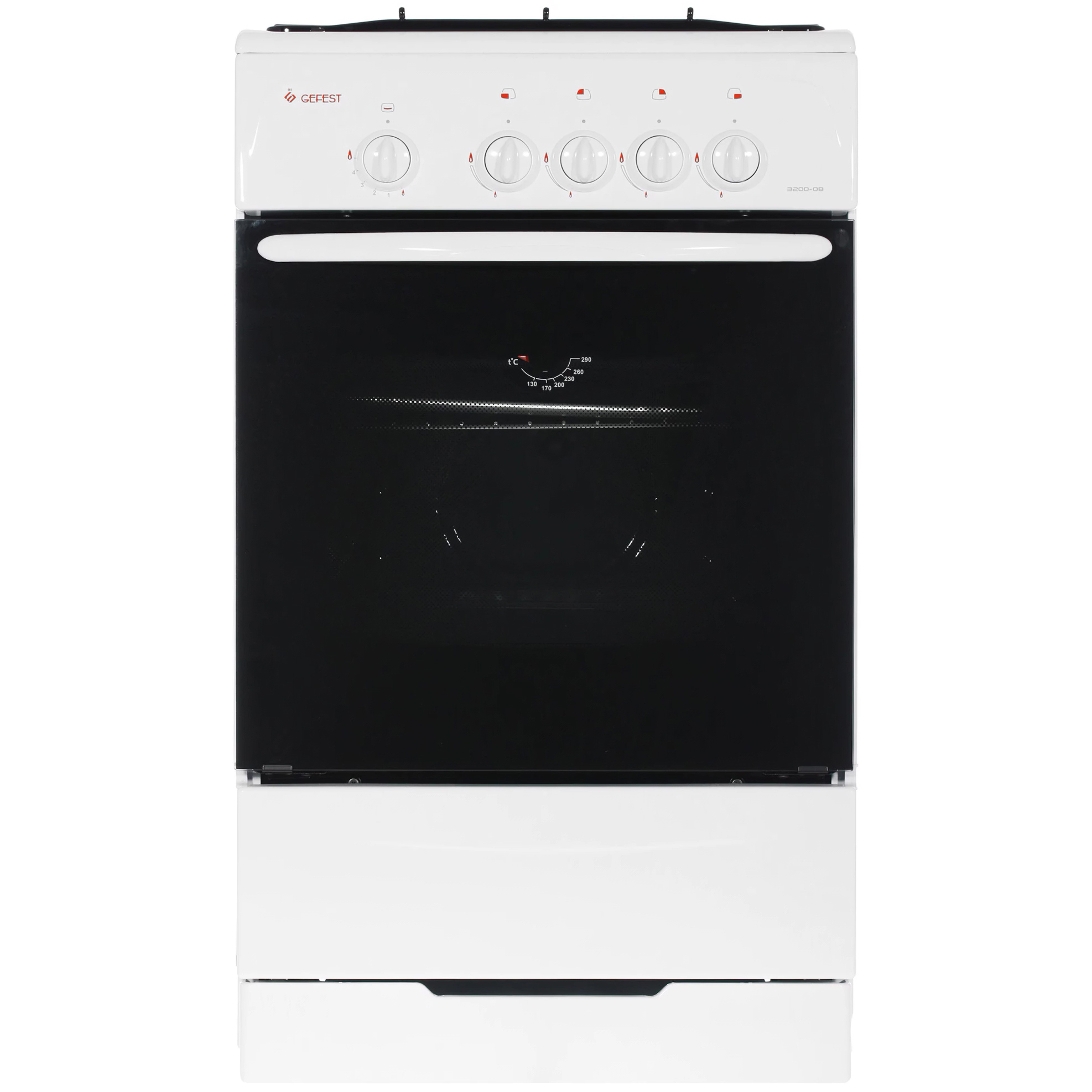 Изображение товара Газовая плита Gefest ПГ 3200-08 К33 белая 50 см духовка 42 л газ-контроль