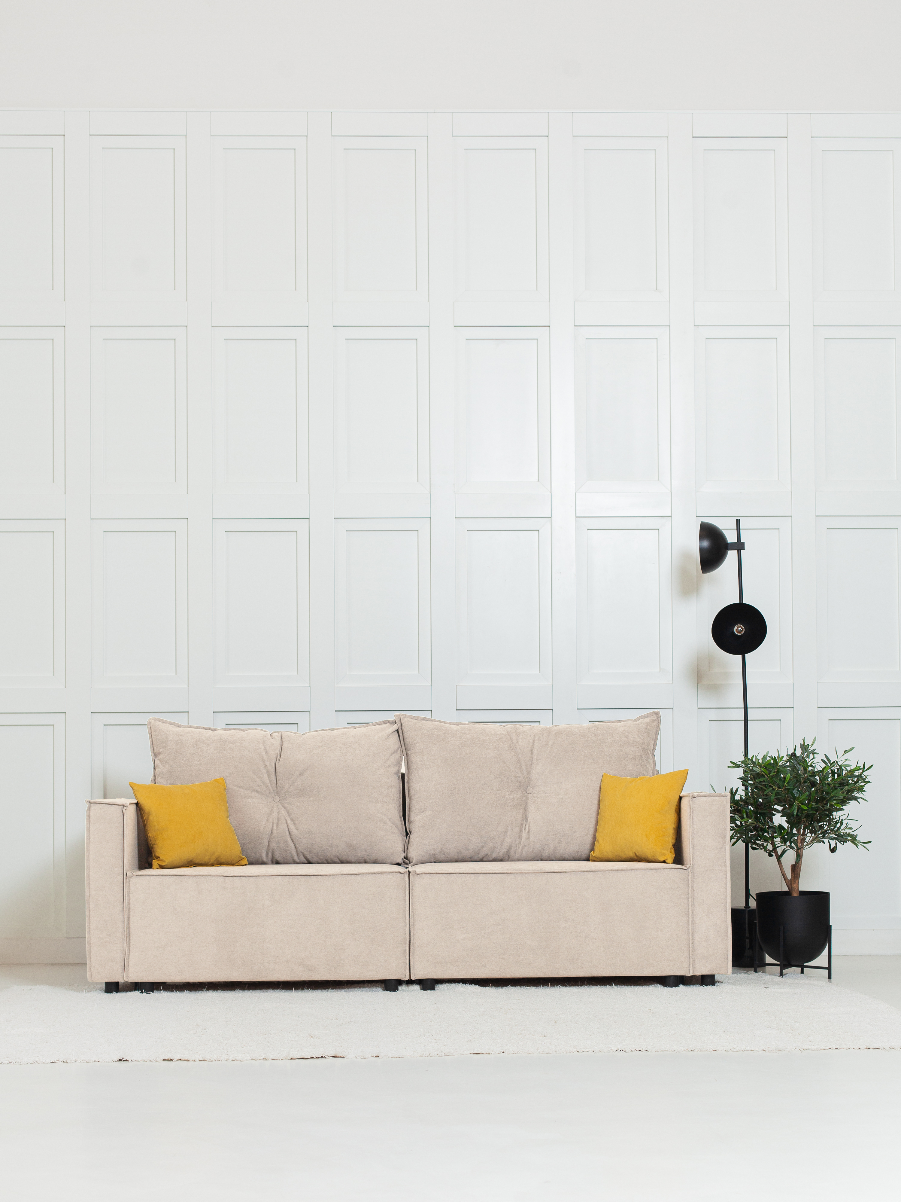 Изображение товара Диван раскладной Cityhd Гонконг Про 212х90х80 см велюр бежевый