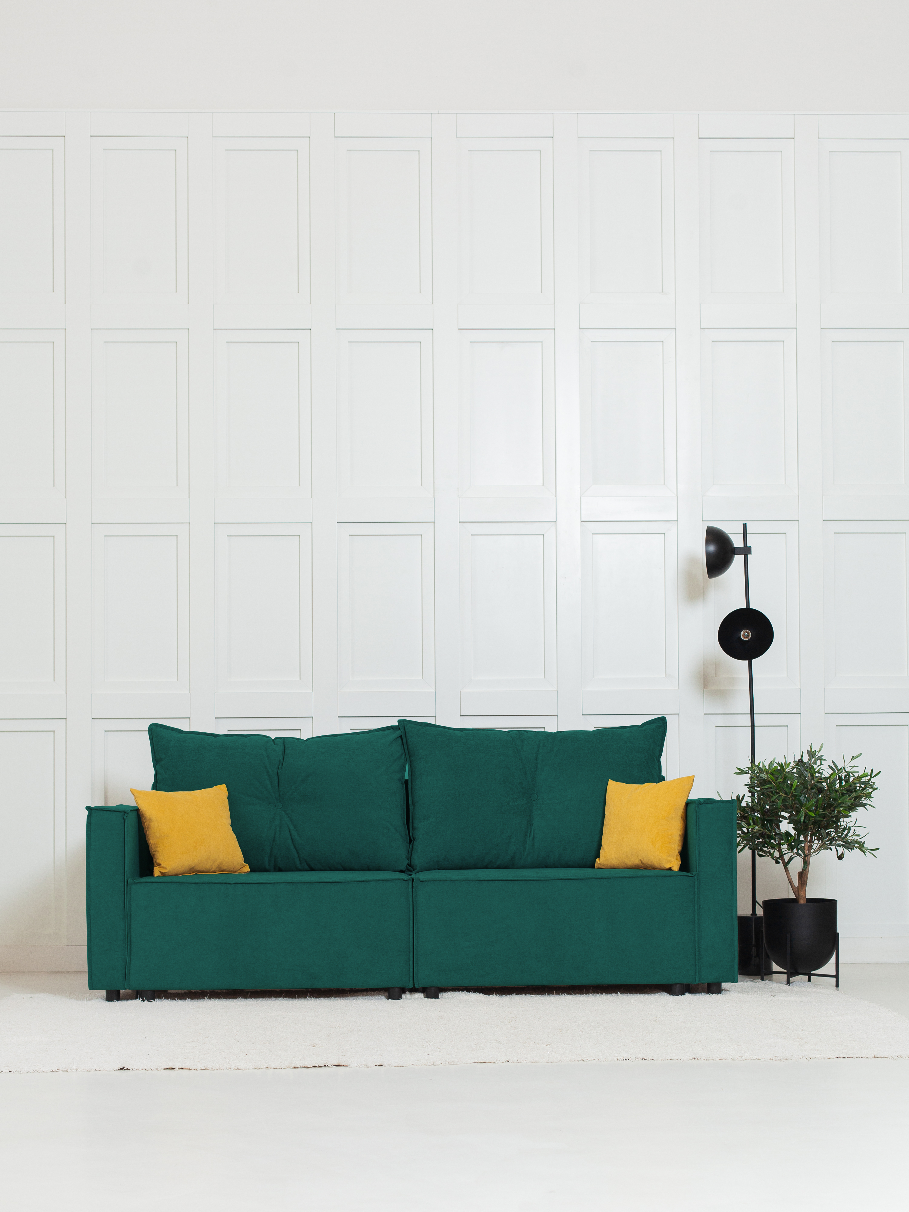 Изображение товара Диван раскладной Cityhd Гонконг Про зелёный велюр 4 места модерн