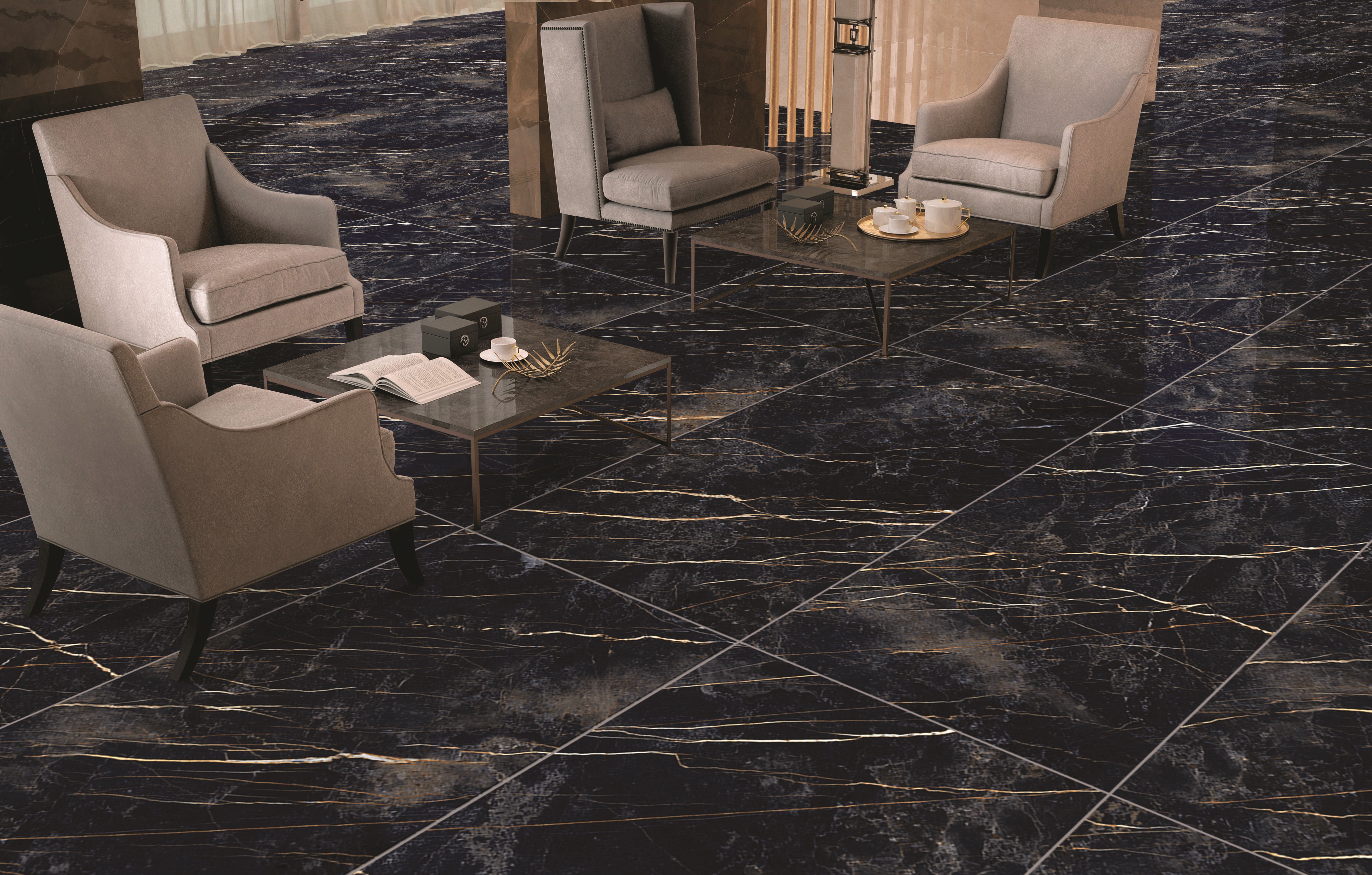 Изображение товара Керамогранит Primavera PR211 60x120 см черный глазурованный полированный