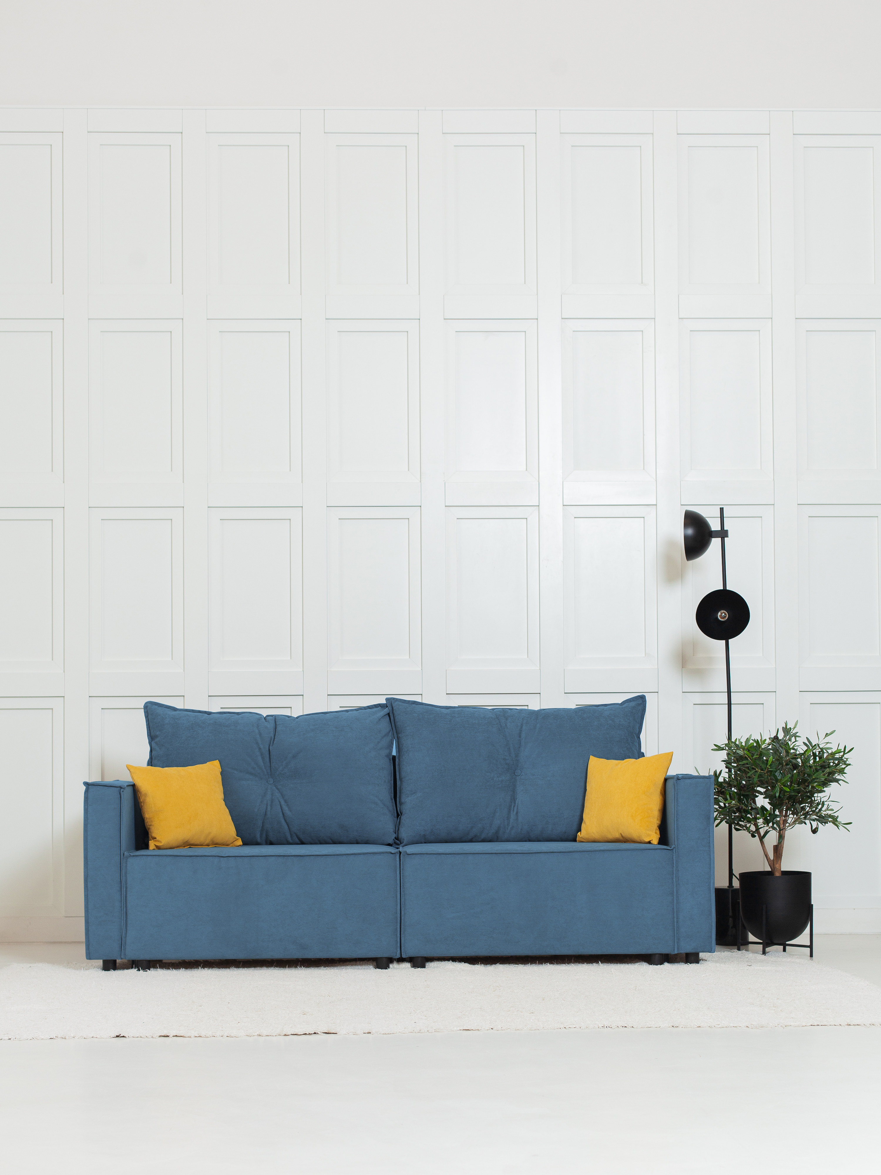 Изображение товара Диван раскладной Cityhd Гонконг 212x90x80 см велюр синий