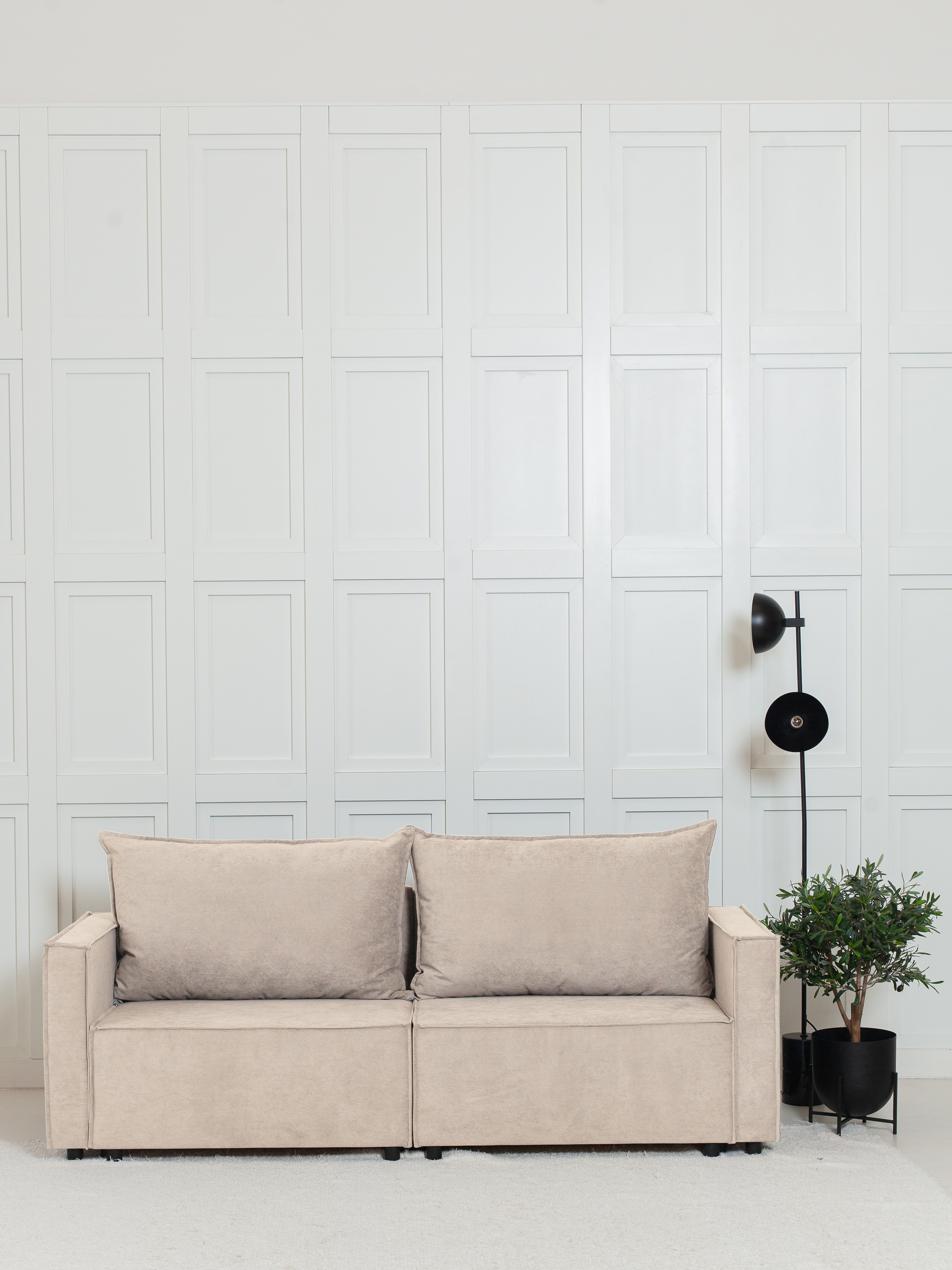 Изображение товара Диван раскладной Ницца Про из велюра 212x90x80 см современный стиль Россия