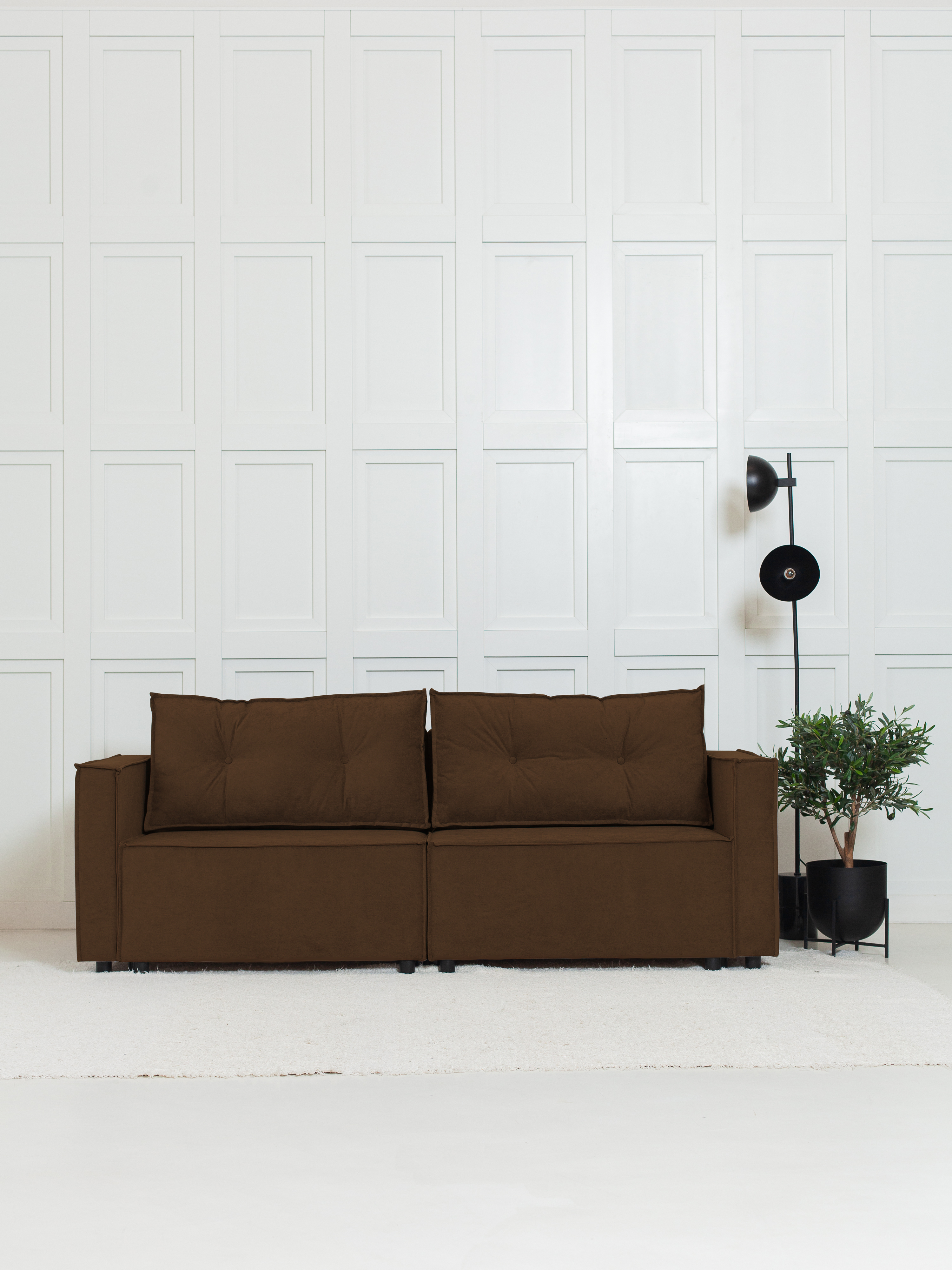 Изображение товара Диван раскладной Cityhd Цюрих 212x90x80 см велюр коричневый