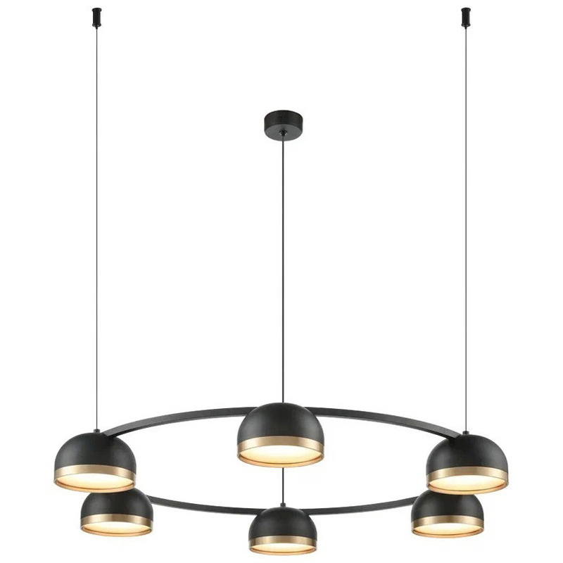 Изображение товара Подвесной светильник Velante Современный стиль 472-403-06 22 м² черный золото 6 плафонов