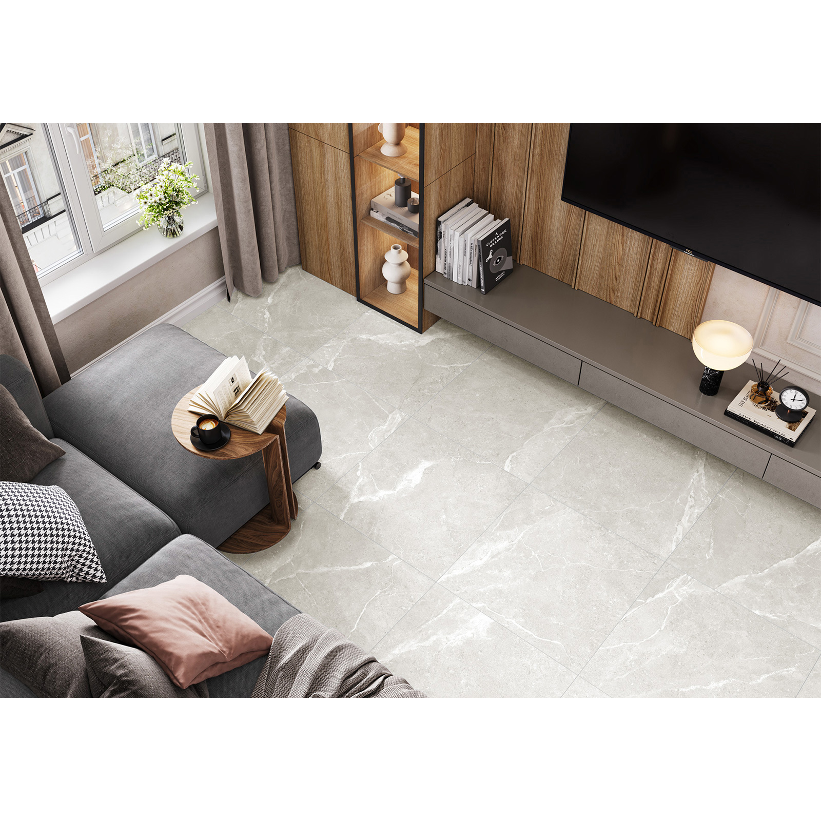 Изображение товара Керамогранит Artkera Titanium GP6060TIA00M 60x60 см серый  серебристый для интерьера и фасадов